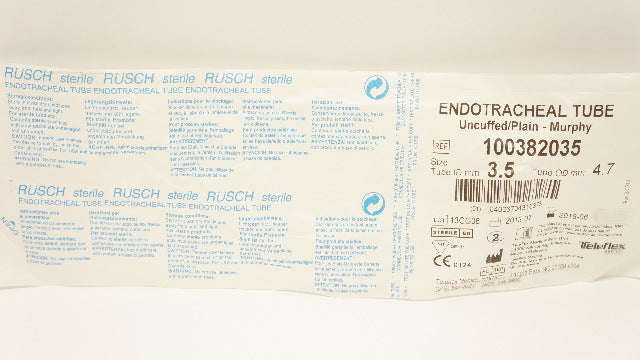 Teleflex 100382035 Endotracheal Tube Uncuffed/Plain 3.5mm ID x 4.7mm OD (x)