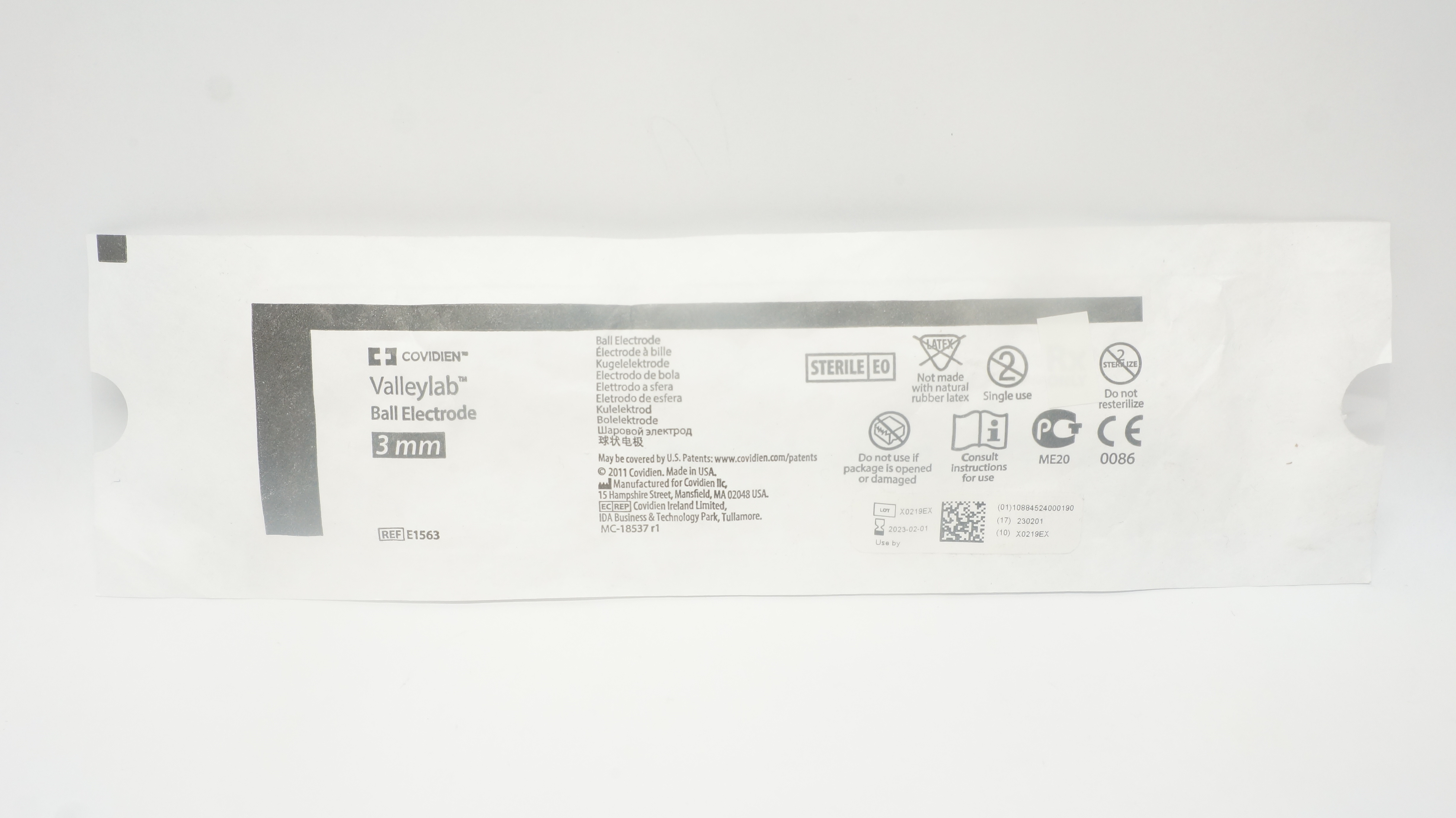 Covidien E1563 Valleylab Ball Electrode 3mm