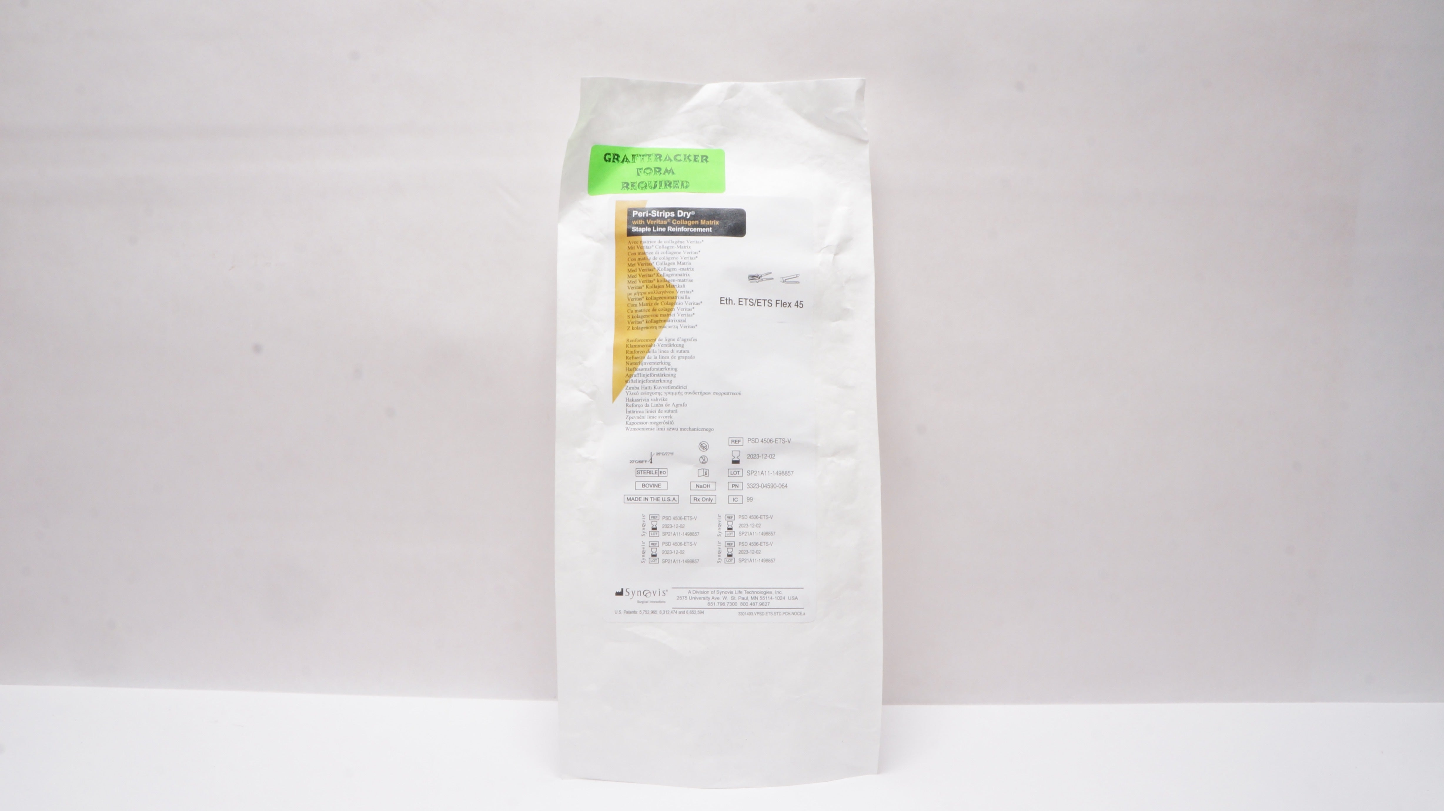 Synovis PSD 4506-ETS-V Peri-Strips Dry with Veritas Collagen Matrix Staple Line