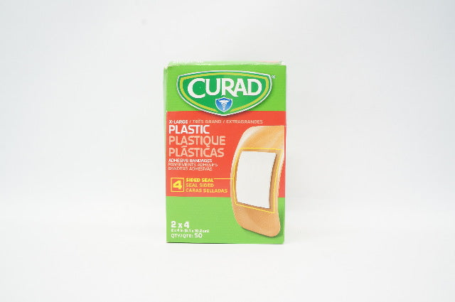 Medline NON25504 Curad Plastic Adhesive Bandages 4 Side Seal 2 x 4in. ~ Pack of 45