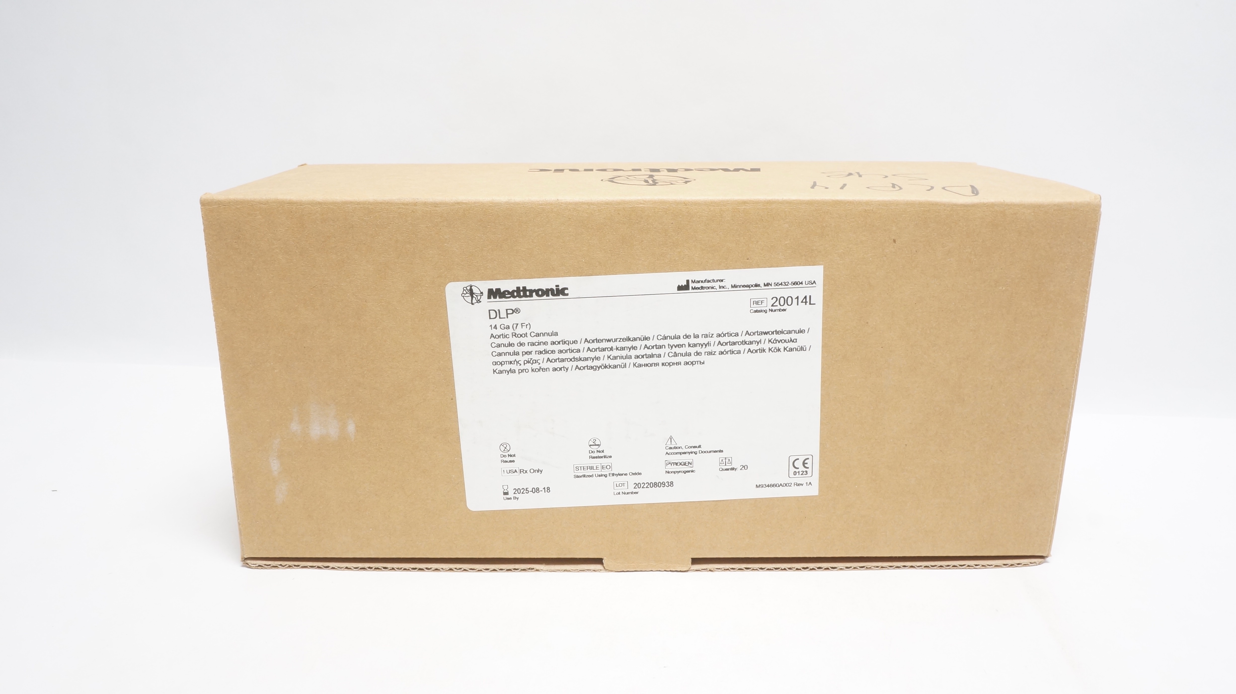 Medtronic 20014L DLP 14Ga(7Fr) Aortic Root Cannula - Box of 20 (x)