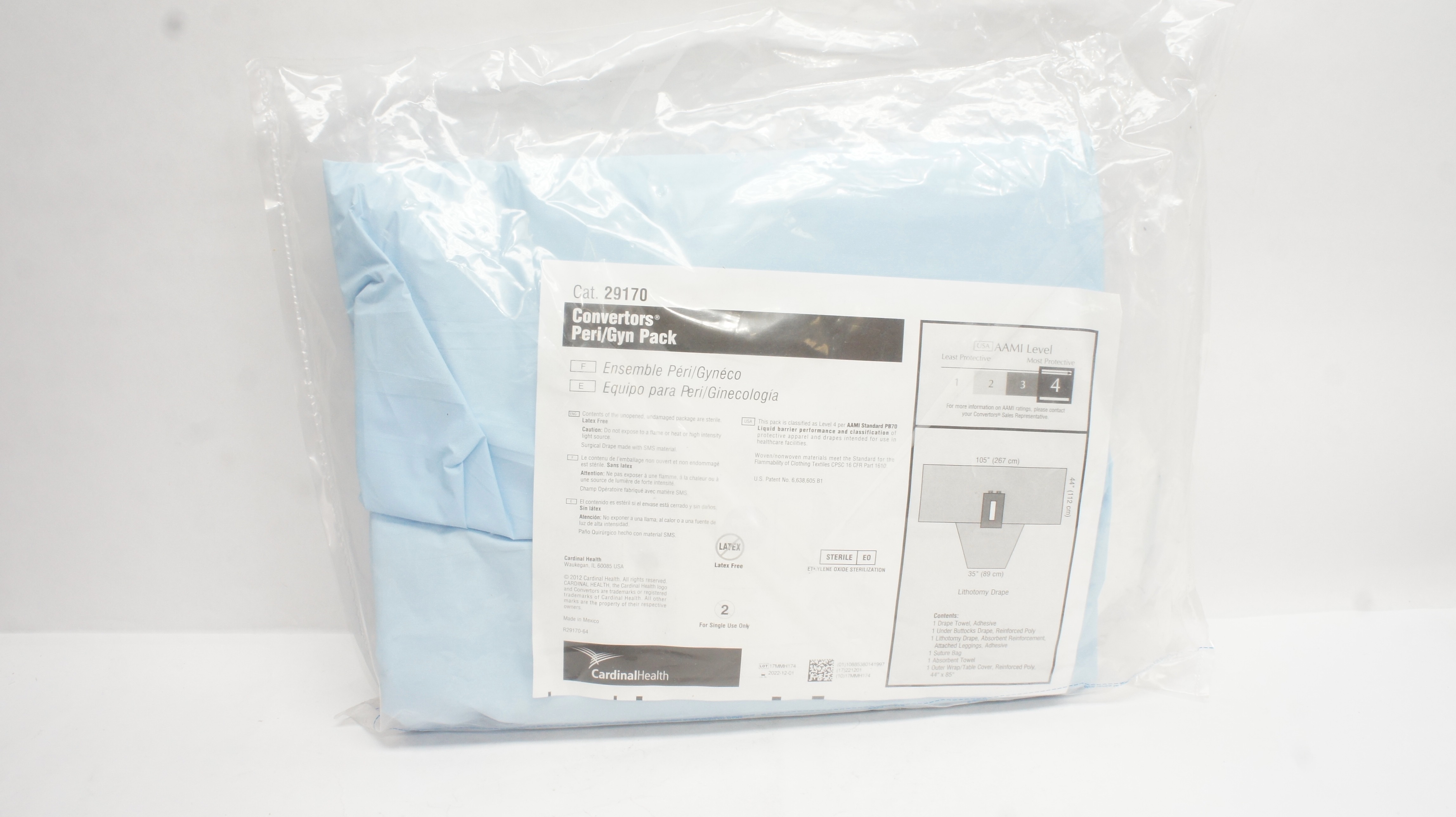 Cardinal Health 29170 Convertors Peri-Gyn Pack AAMI Level 4 105 x 44 x 35inch(x)