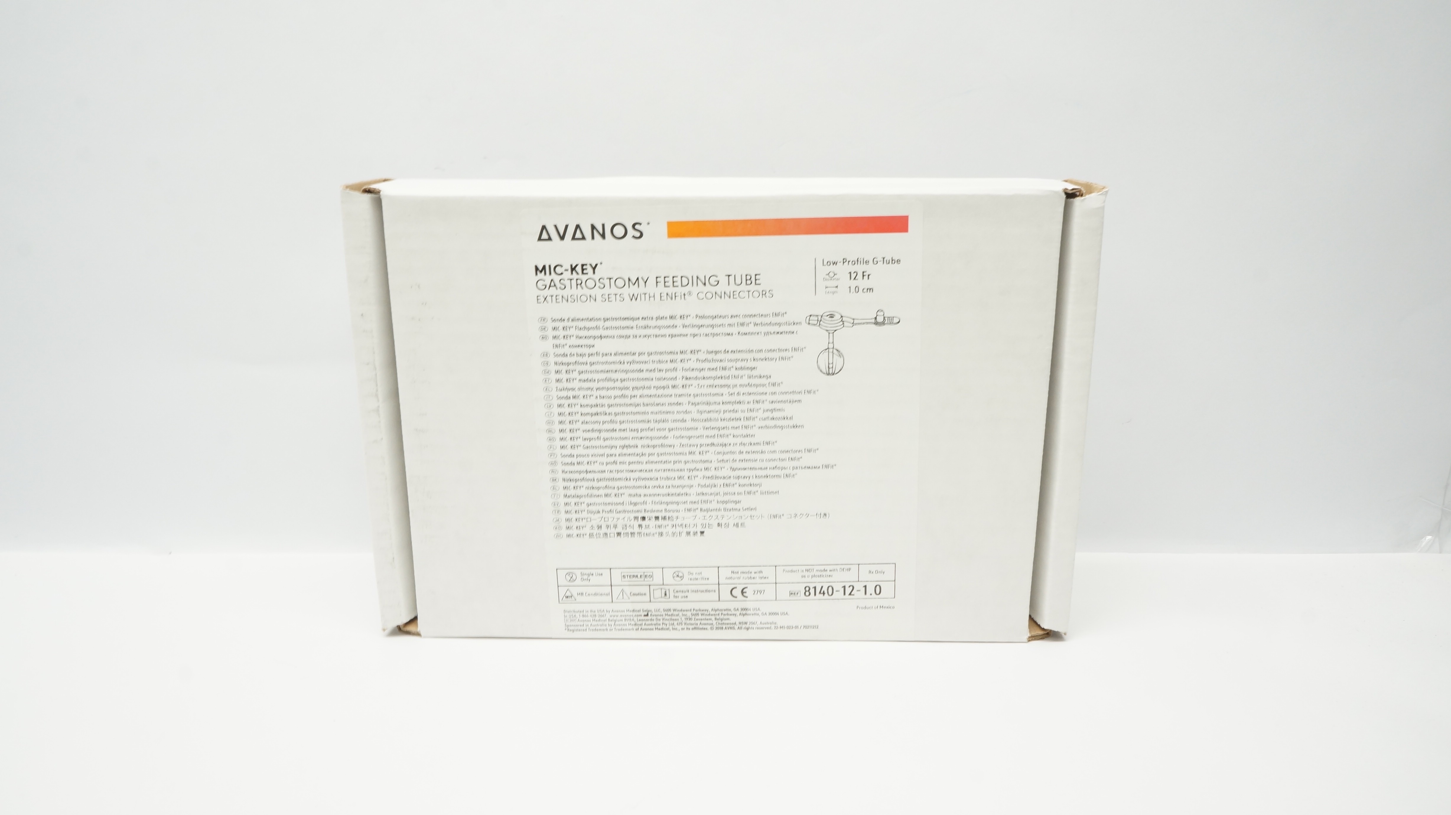 Avanos 8140-12-1.0 Mic-Key Gastrostomy Feeding Tube 12Fr x 1.0cm (x)