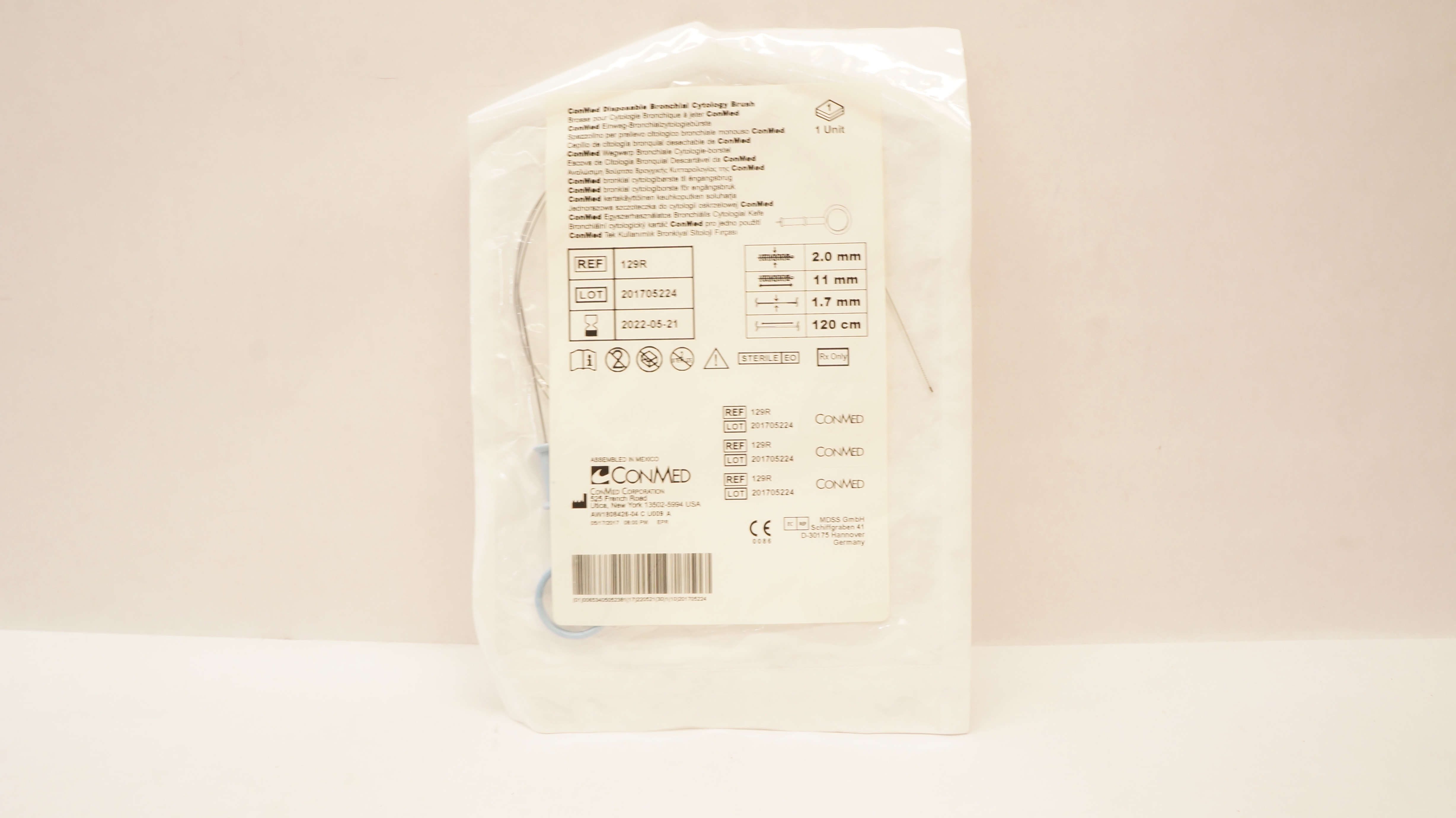 ConMed 129R Disposable Bronchial Cytology Brush 2.0mm x 11mm (x)