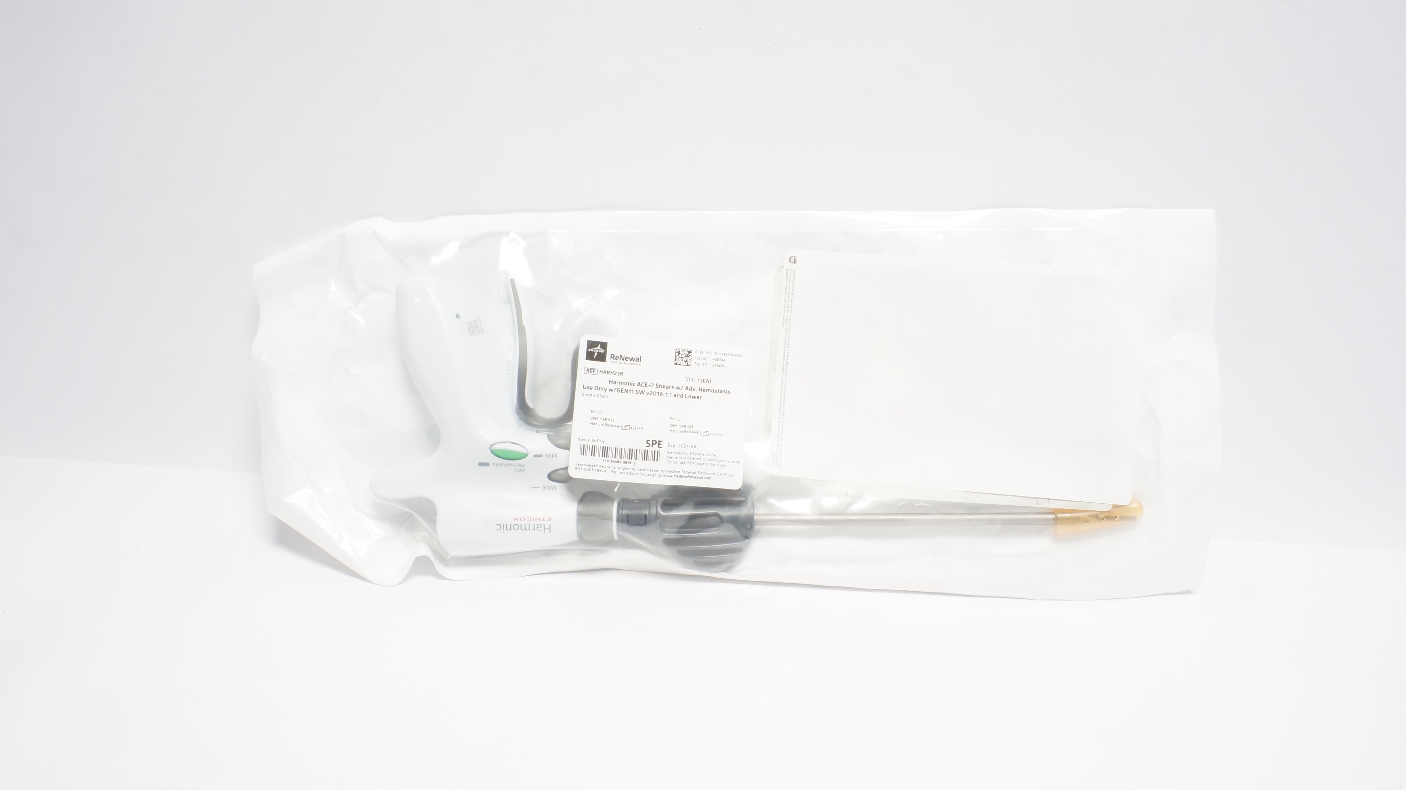 Medline HARH23R Harmonic ACE+7 Shears W?Adv.Hemostasis 5mm 23cm (x)