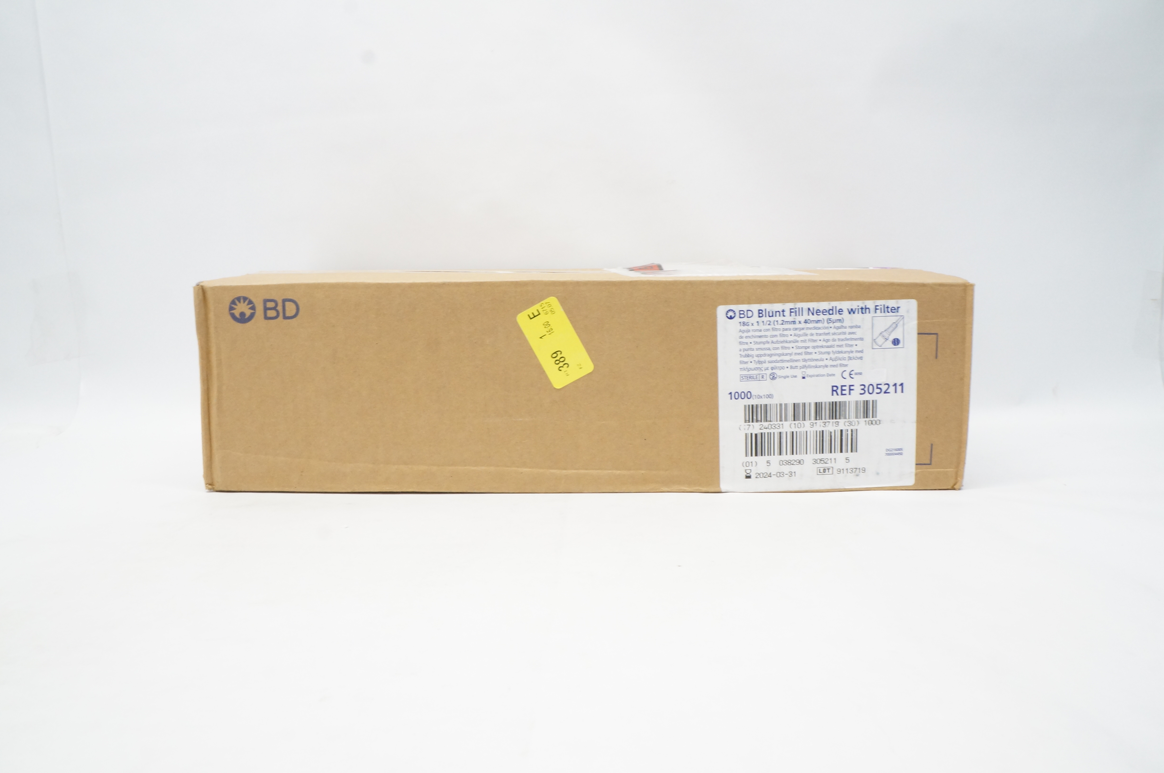 BD 305211 Blunt Fill Ndle with Filter 18G x 1-1/2inch - Box of 1000