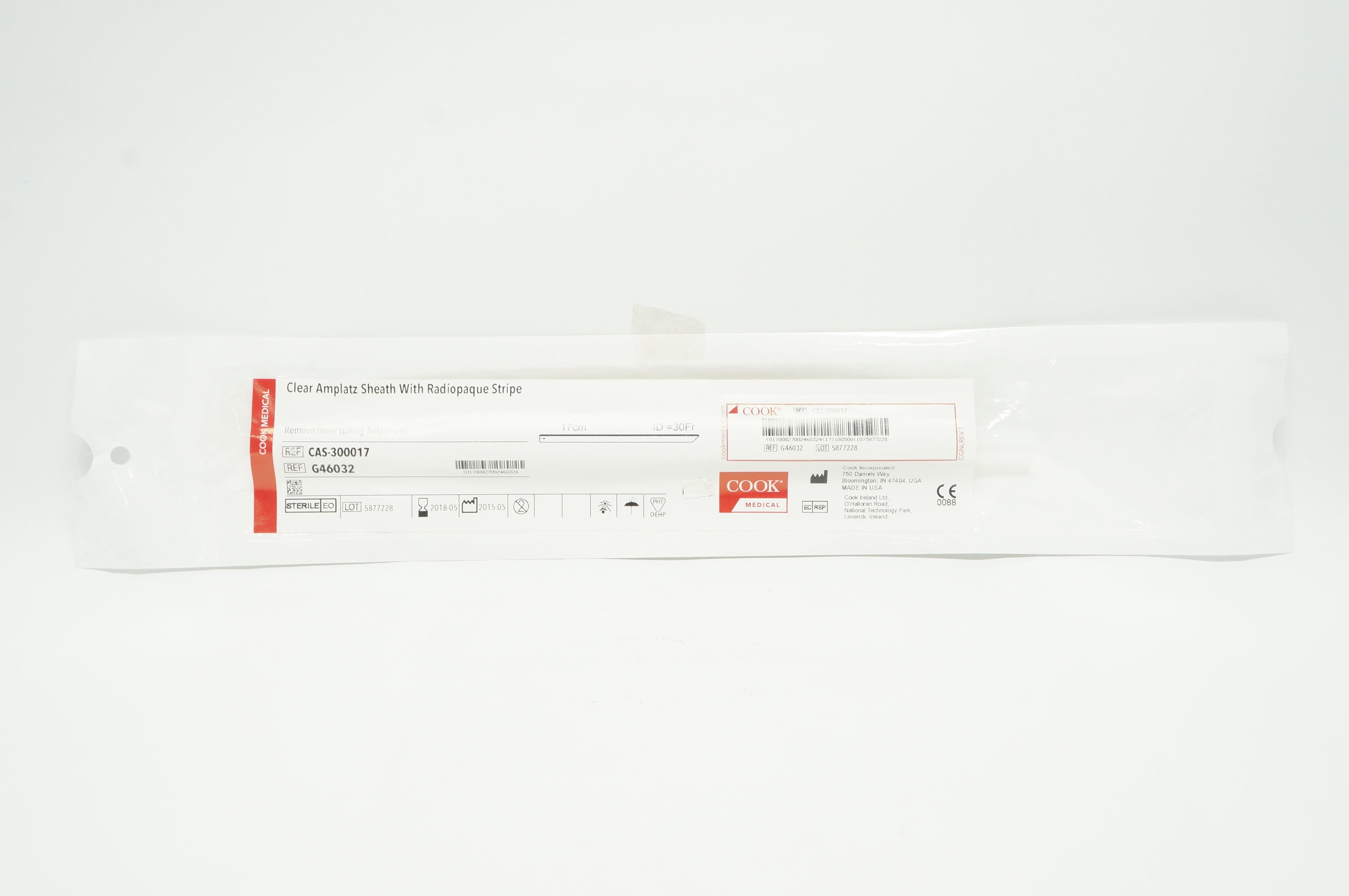 Cook Medical G46032 Clear Amplatz Sheath with Radiopaque Stripe 30Fr. x 17cm (x)