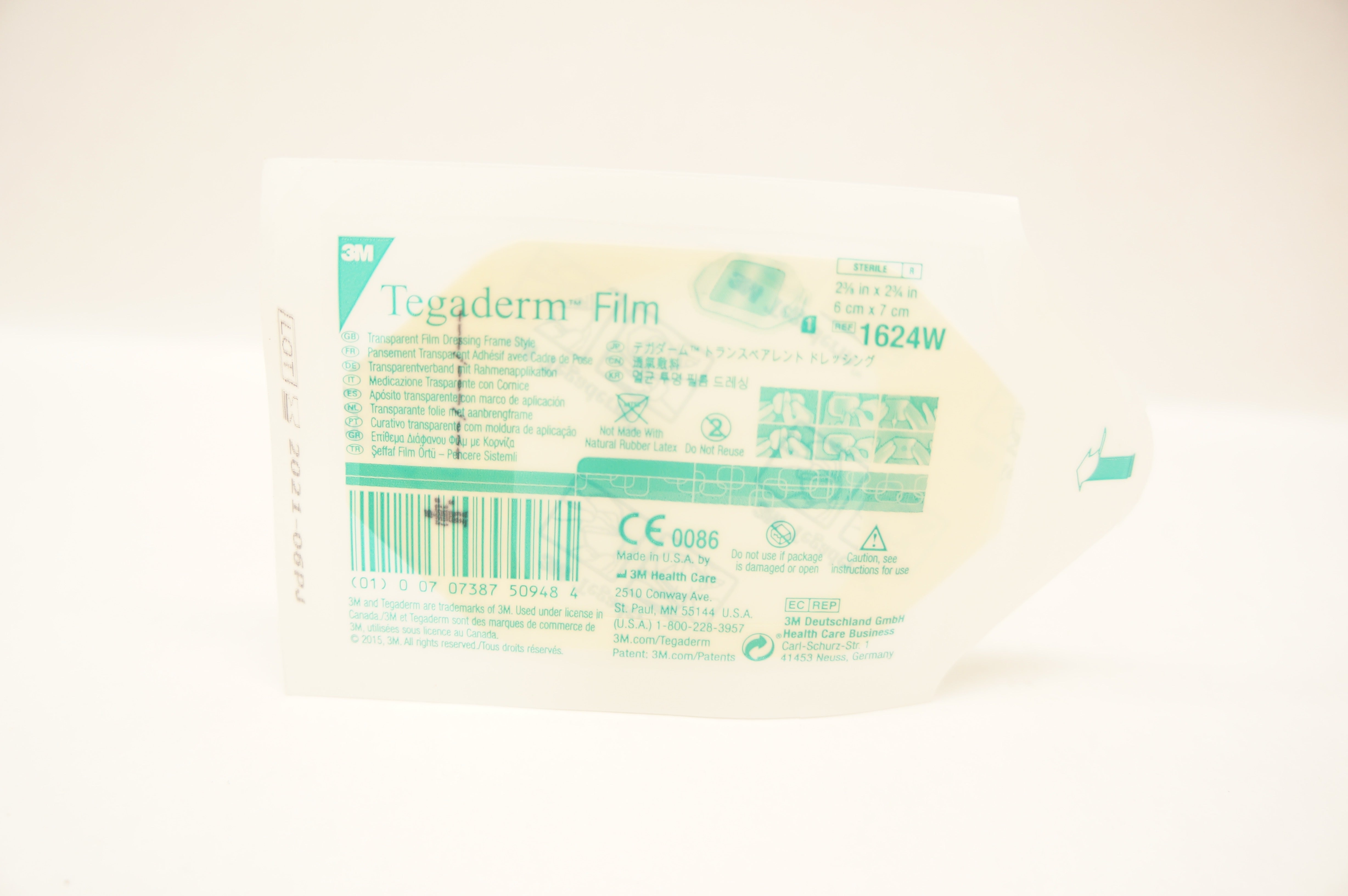3M 1624W Tegaderm Transparent Film Dressing Frame 2-3/8 x 2-3/4inch (x)