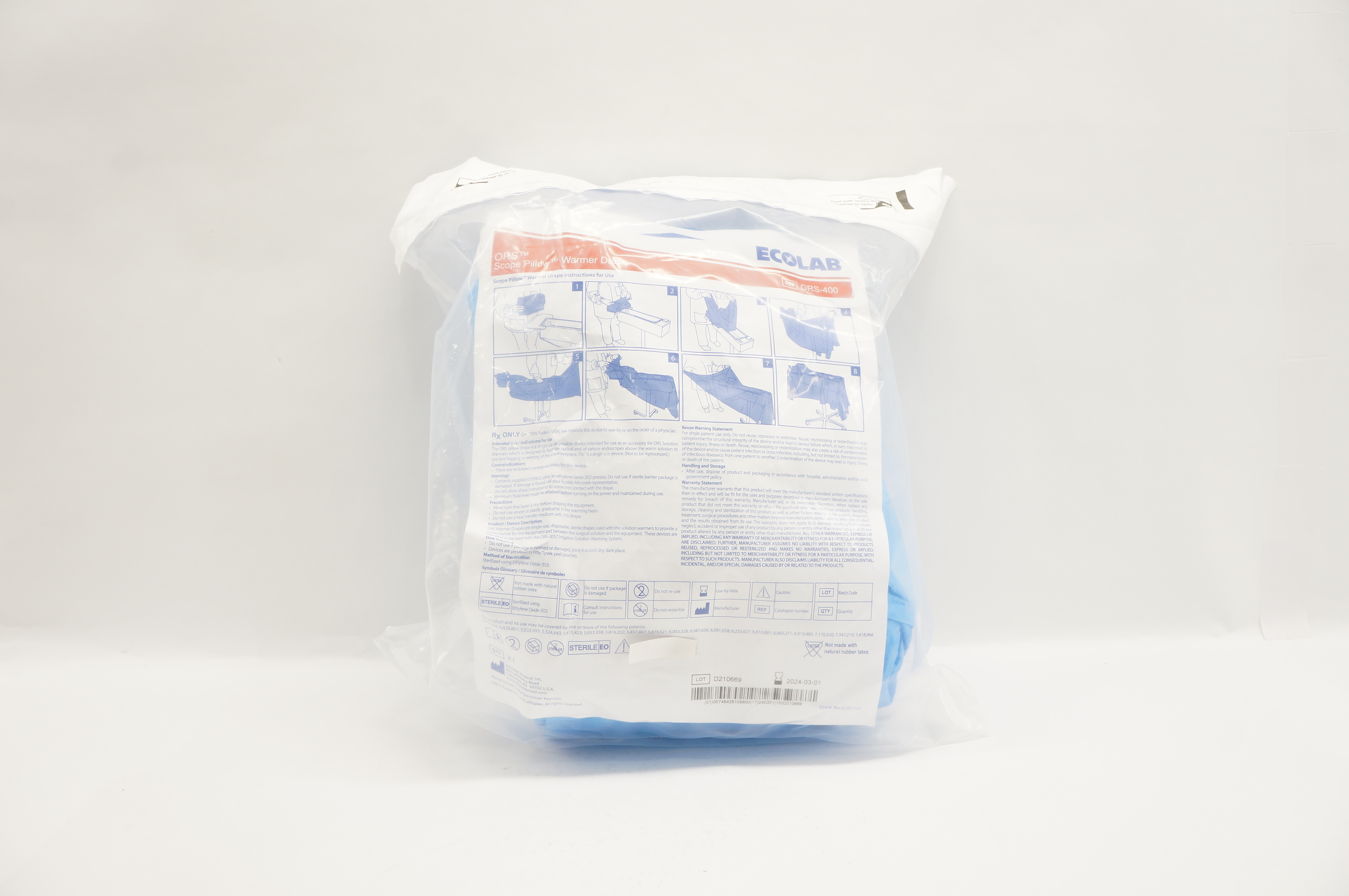 Microtek ORS-400 Ecolab ORS Scope Pillow Warmer Drape