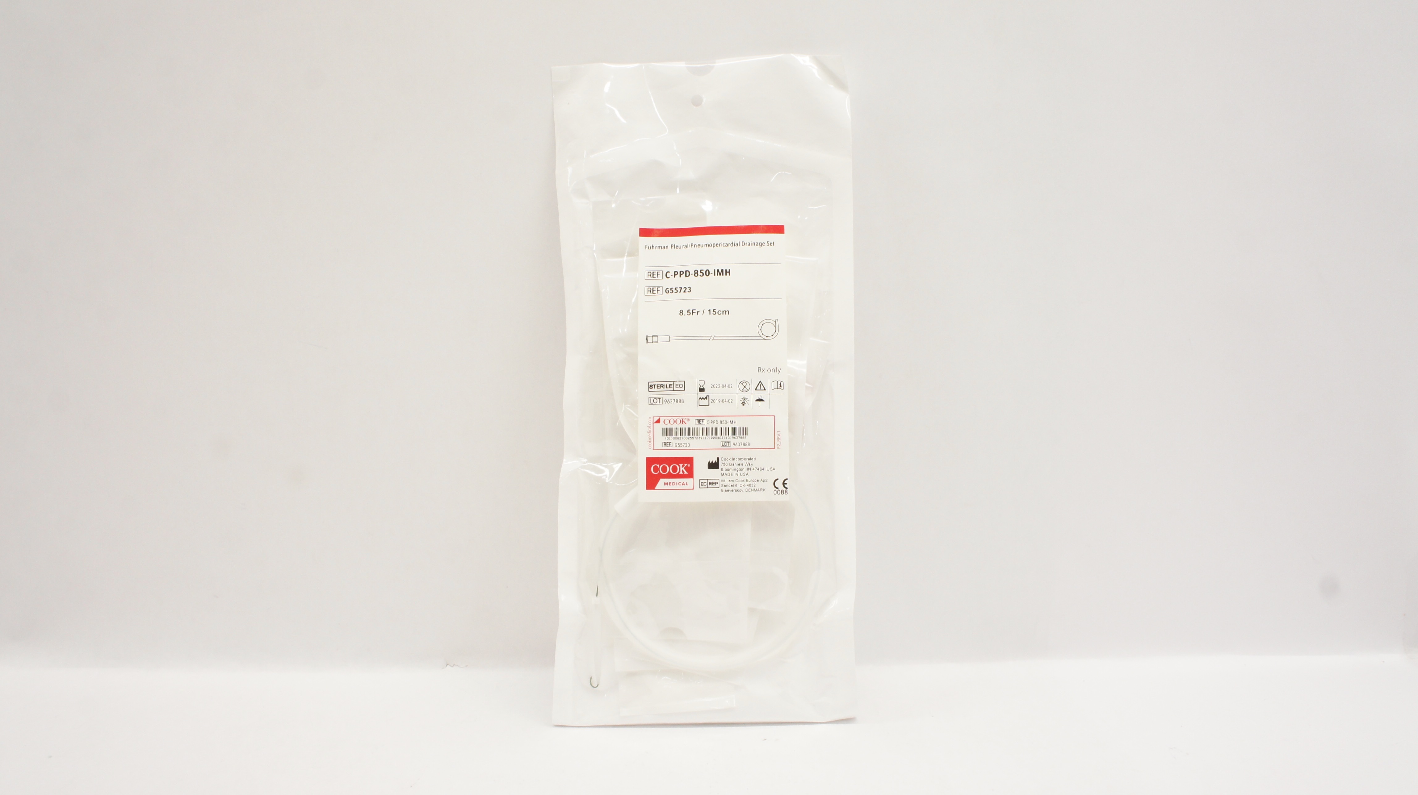 Cook Medical G55723 Fuhrman Pleural/Pneumopericardial Drainage Set 8.5Fr/15cm(x)