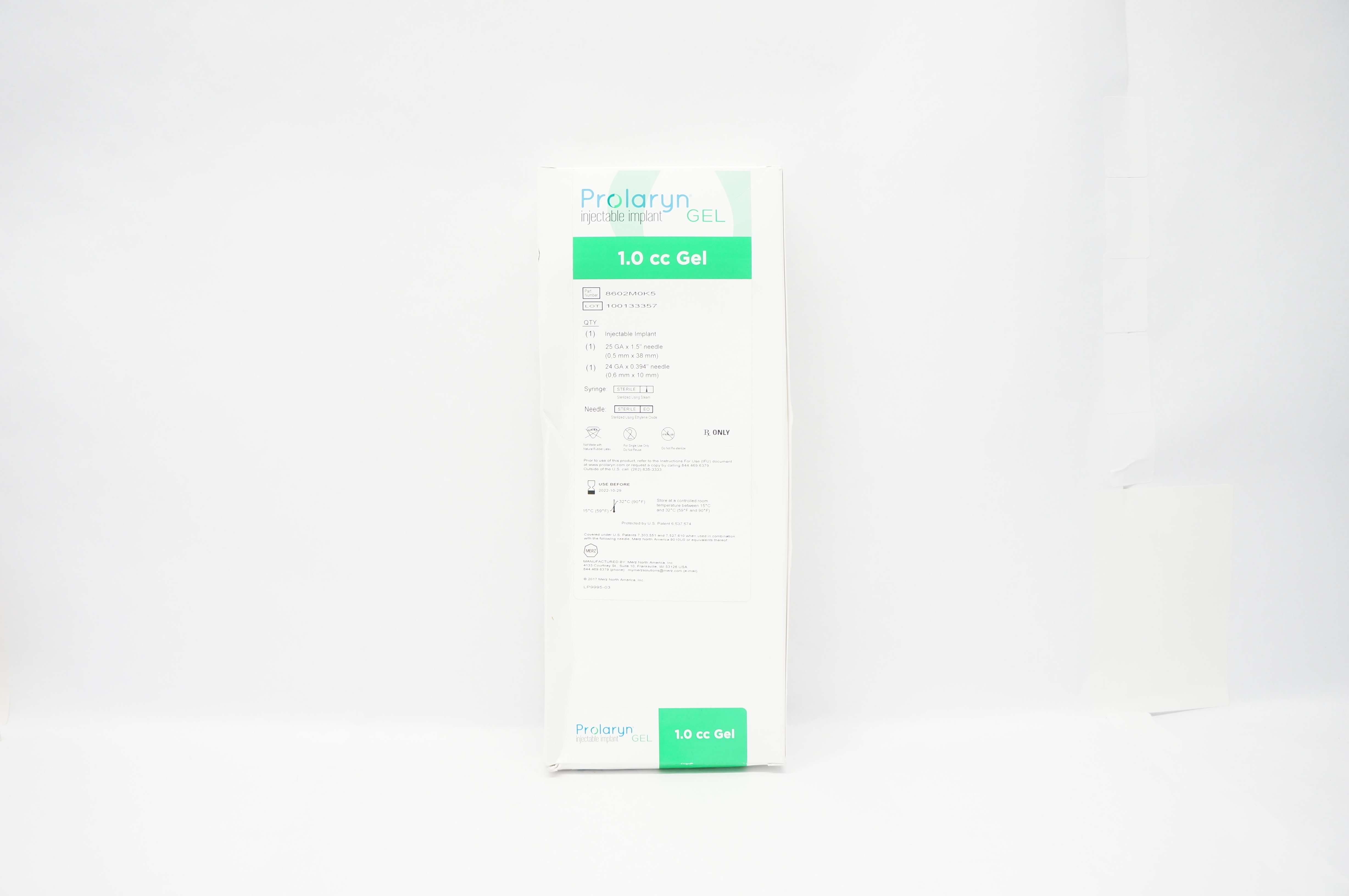 Merz 8602M0K5 Prolaryn Injectable Implant 1.0cc Gel 25 GA x 1.5inch Ndle (x)