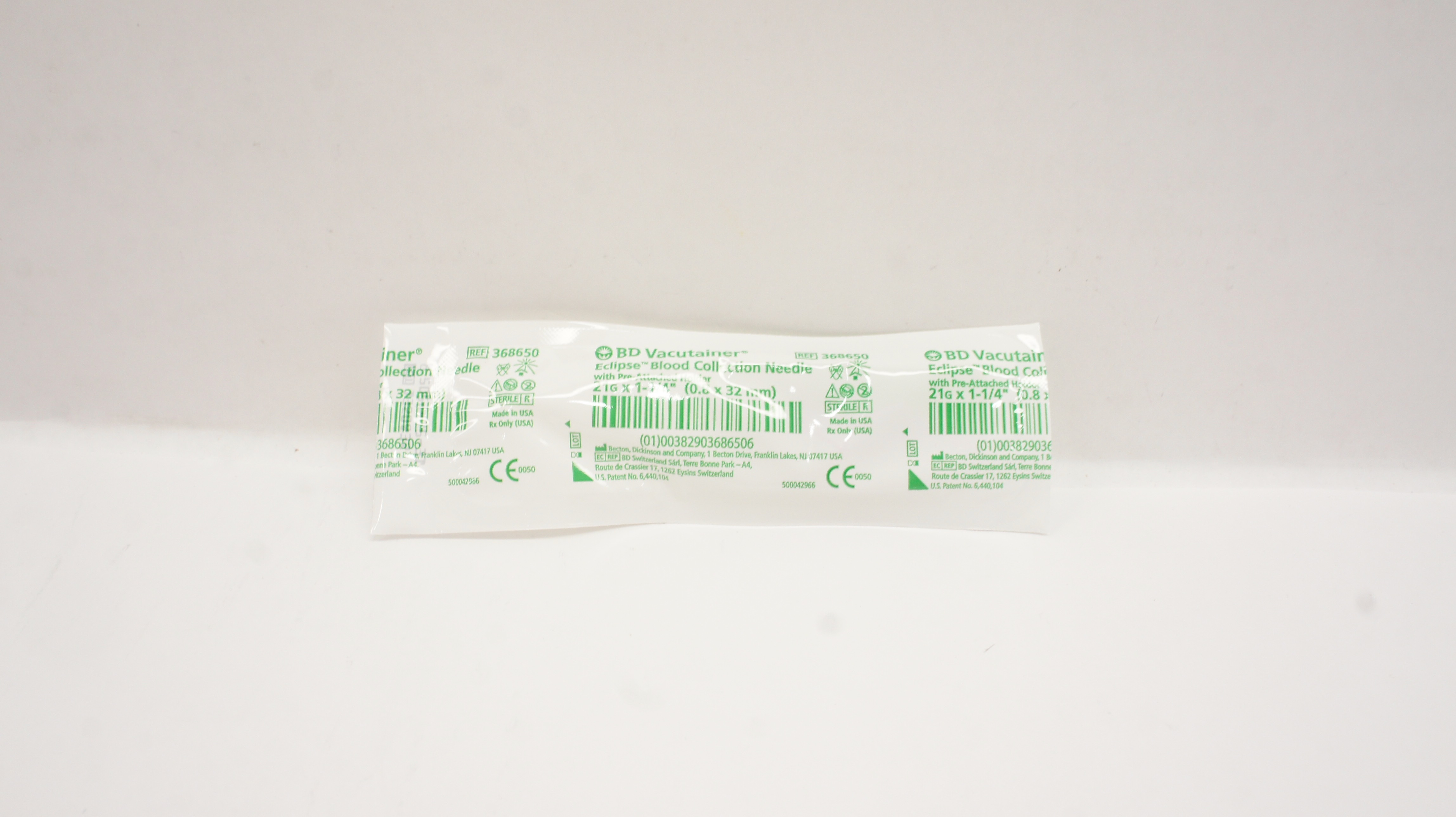 BD 368650 Vacutainer Eclipse Blood Collection Ndle 21G x 1-1/4inch