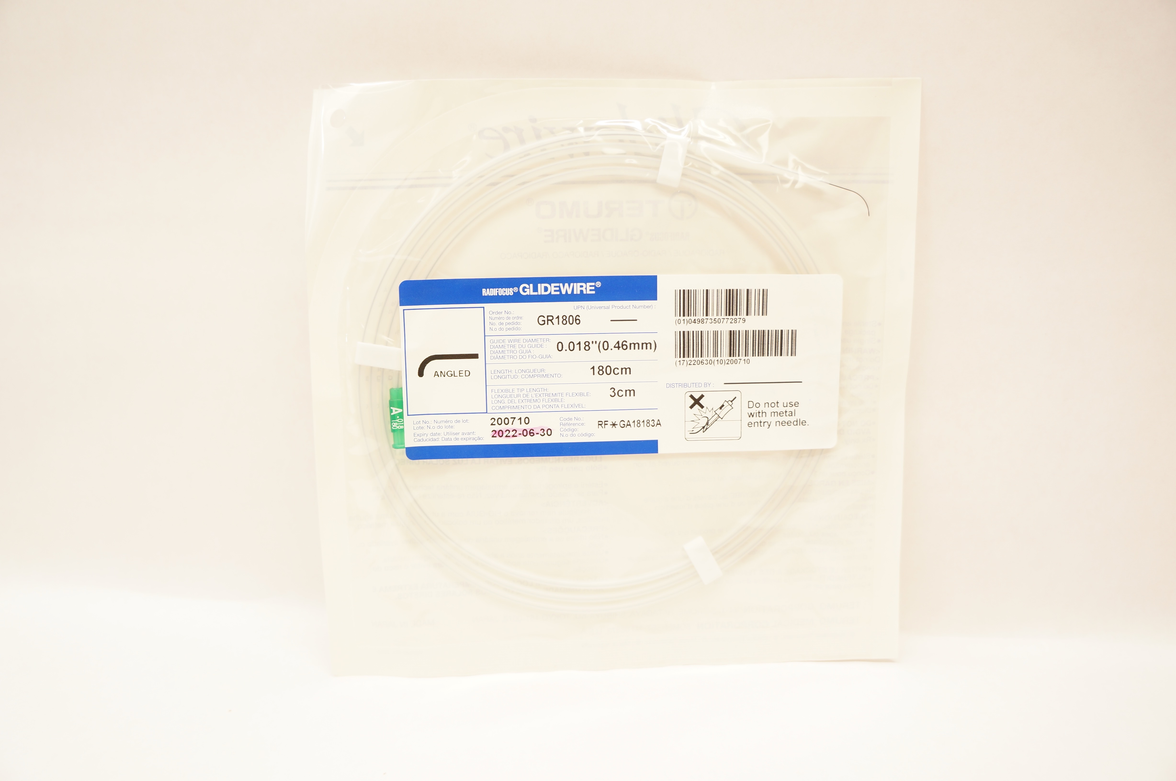 Terumo GR1806 Radifocus Glidewire 0.018inch x 3cm x 180cm (x)