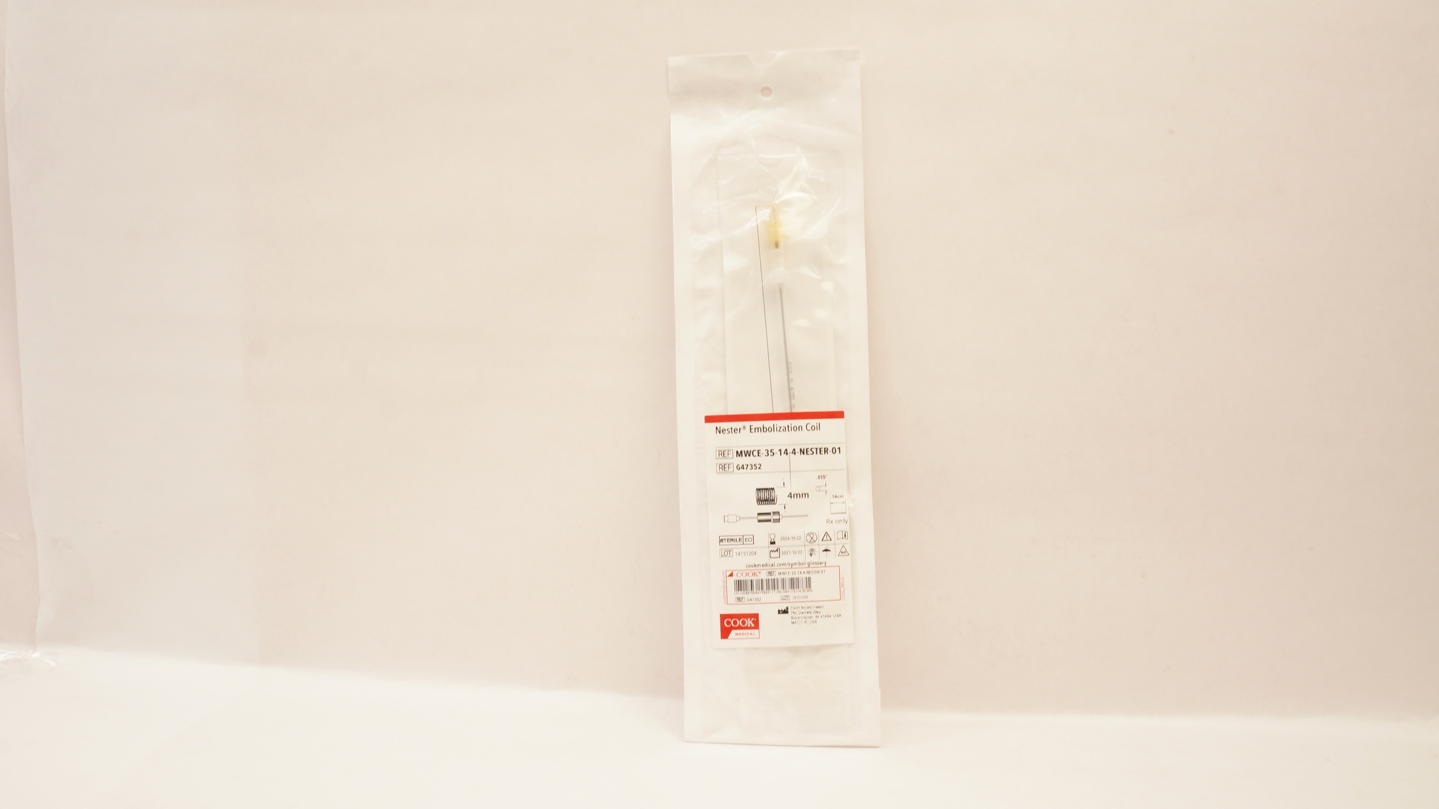 Cook Medical G47352 Nester Embolization Coil 4mm