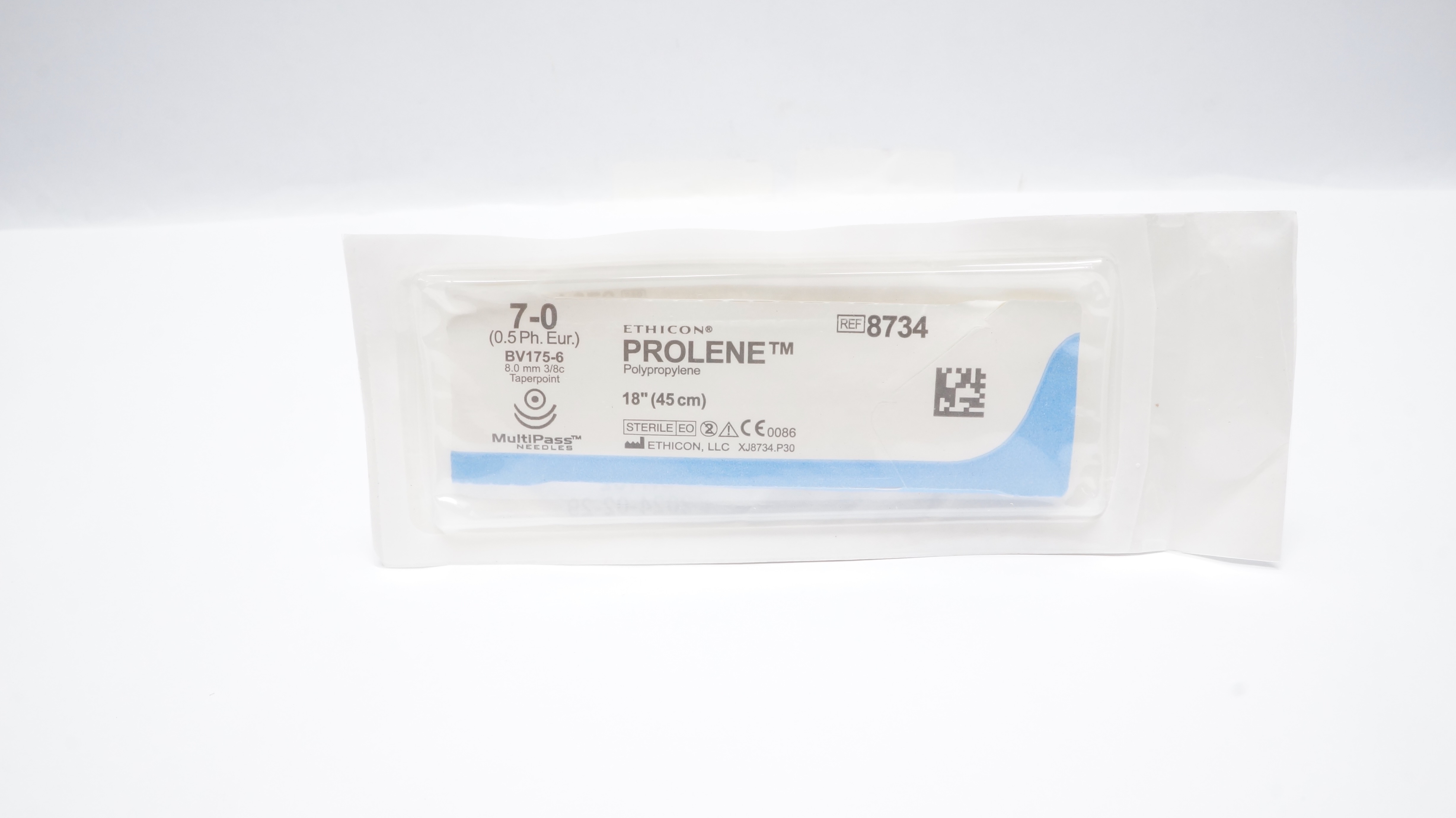 Ethicon 8734 7-0 Prolene Polypropylene BV175-6 8.0mm 3/8c Taperpoint 18inch (x)