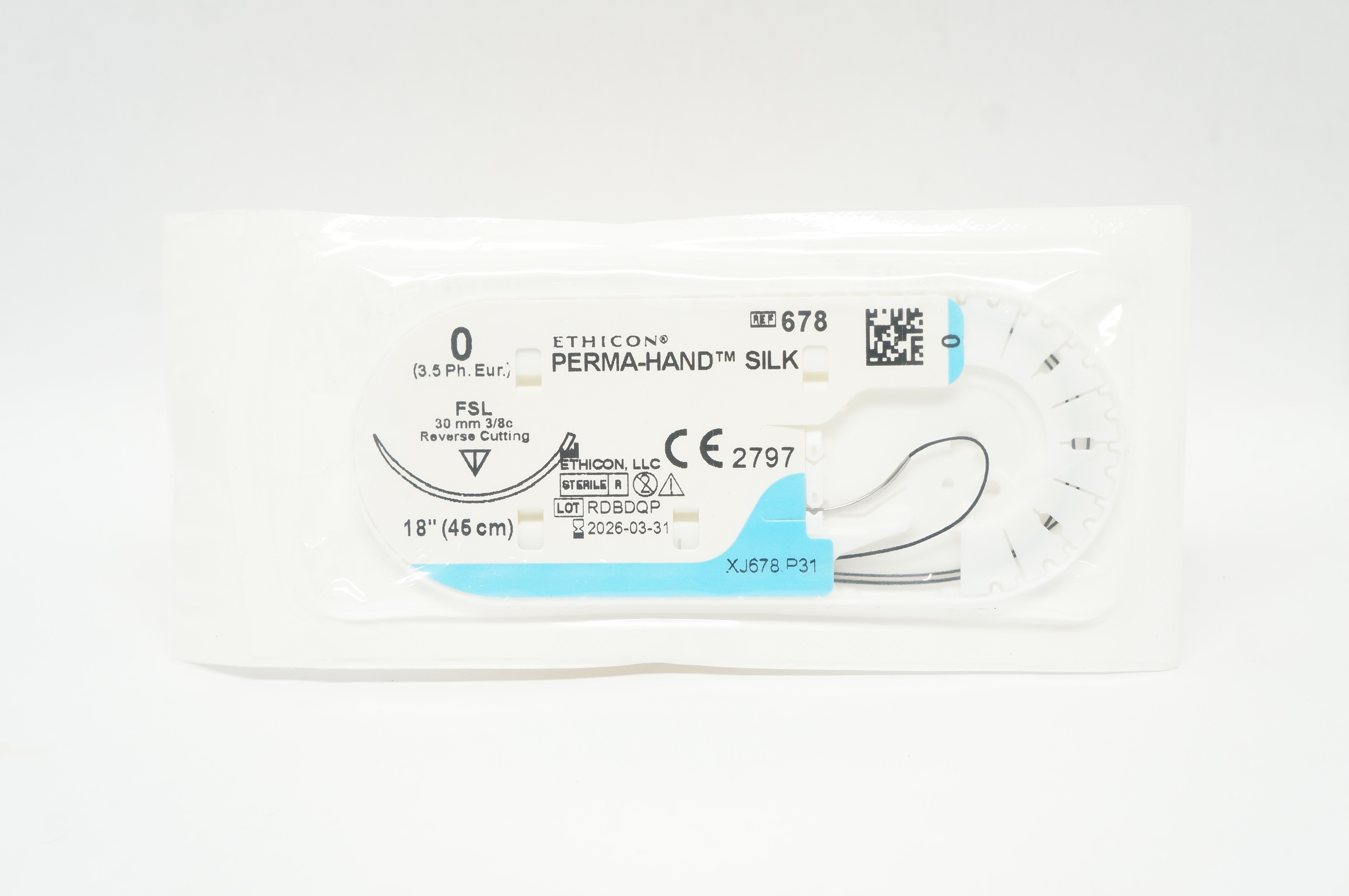 Ethicon 678 0 PERMA-HAND SILK, FSL, 30mm 3/8c, 18inch