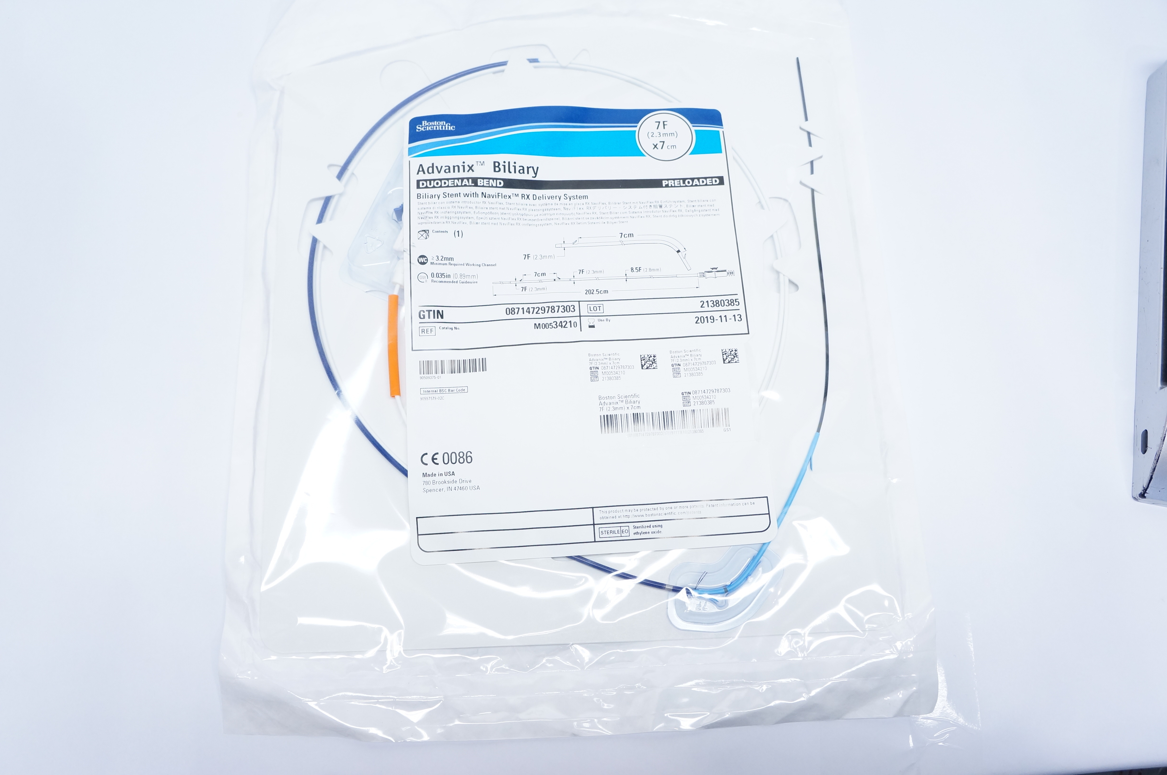 Boston Scientific M00534210 Advanix Biliary Duodenal Bend 7F x 7cm (x)