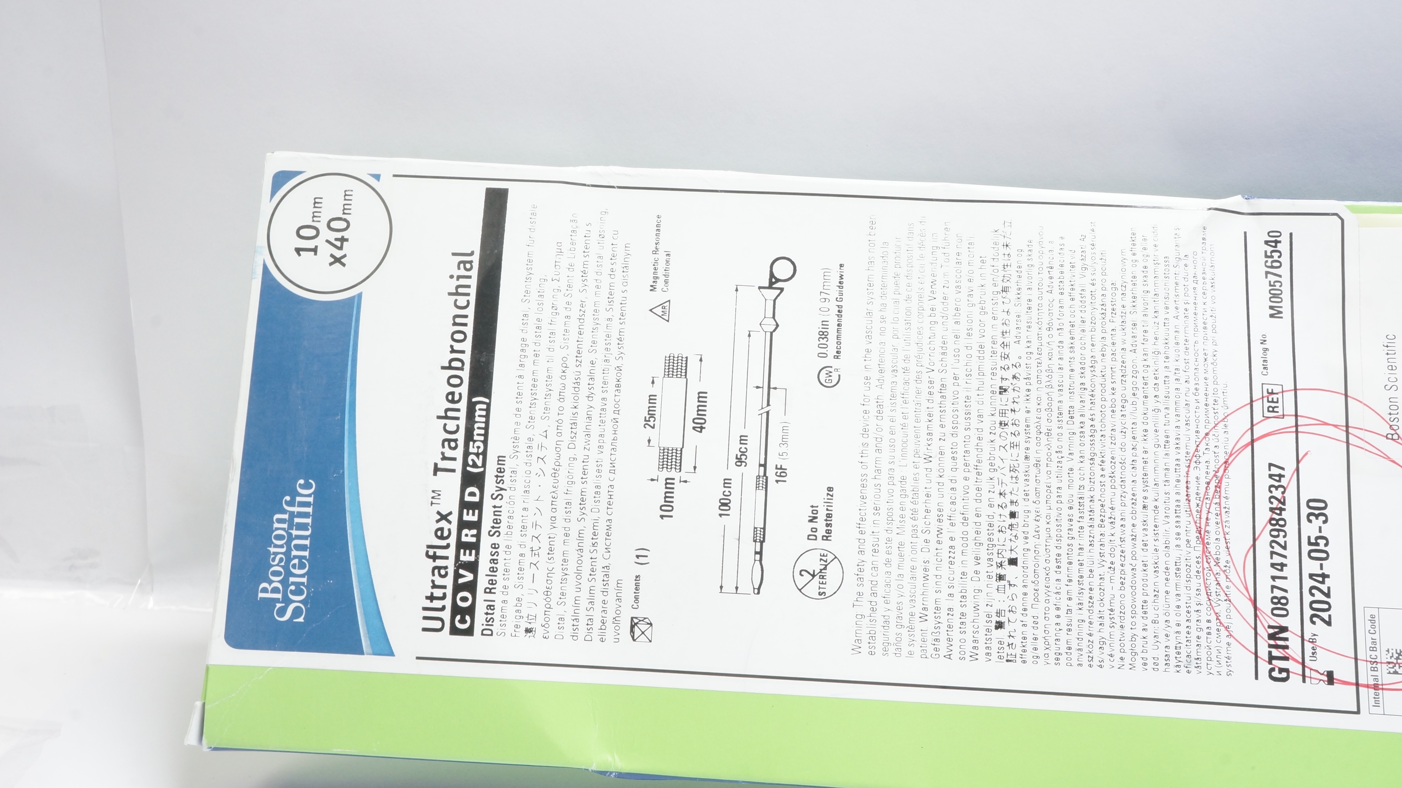 Boston Scientific M00576540 Ultraflex Tracheobronchial Stnt System 10 x 40mm (x)