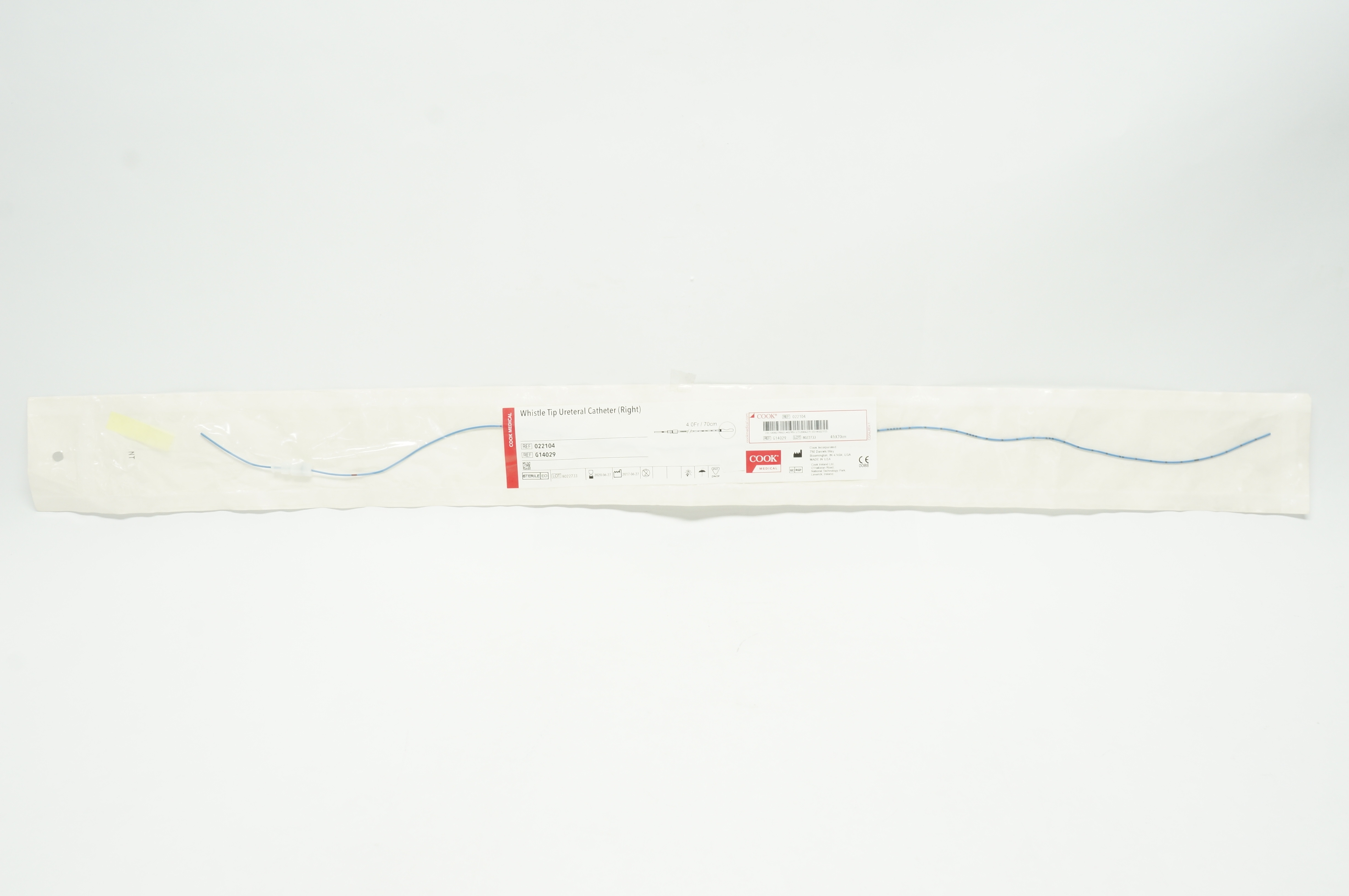 Cook G14029 Whistle Tip Ureteral Cath. (Right) 4.0Fr x 70 cm (x)