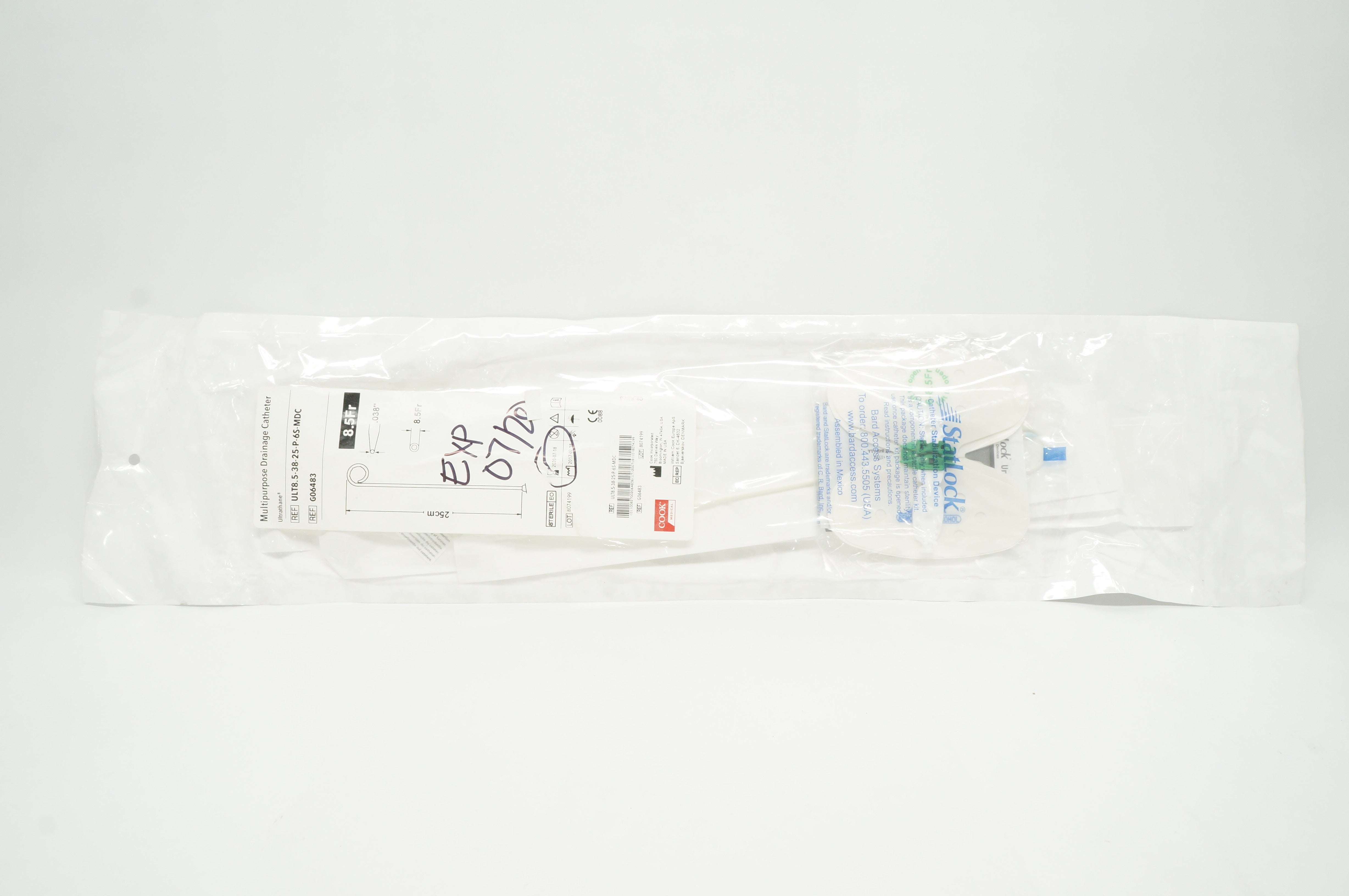 Cook Medical G06483 Multiporpose Drainage Cath. 8.5Fr x 25cm x .038inch (x)