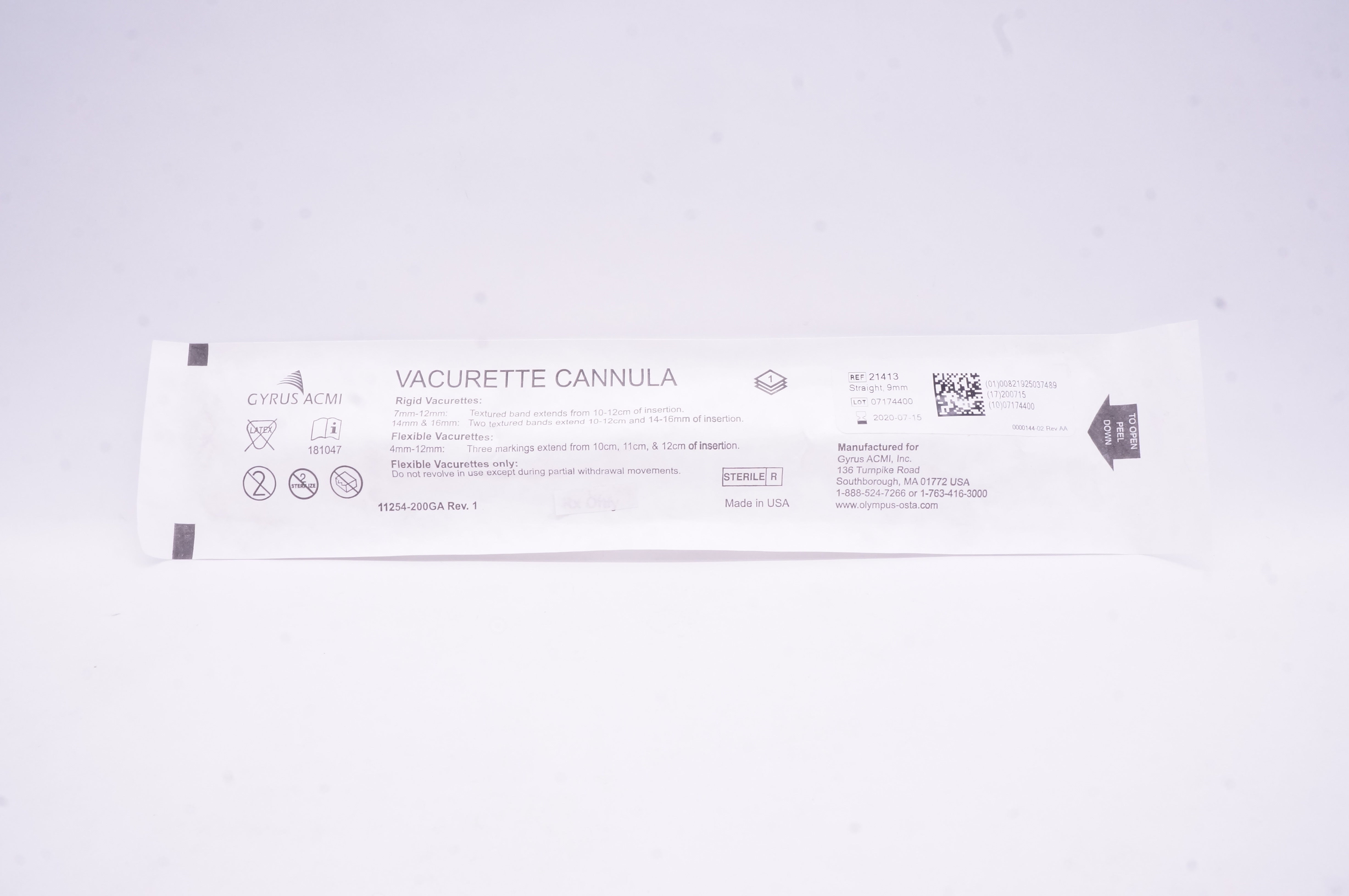 Gyrus ACMI 21413 Vacurette Cannula Straight 9mm (x)