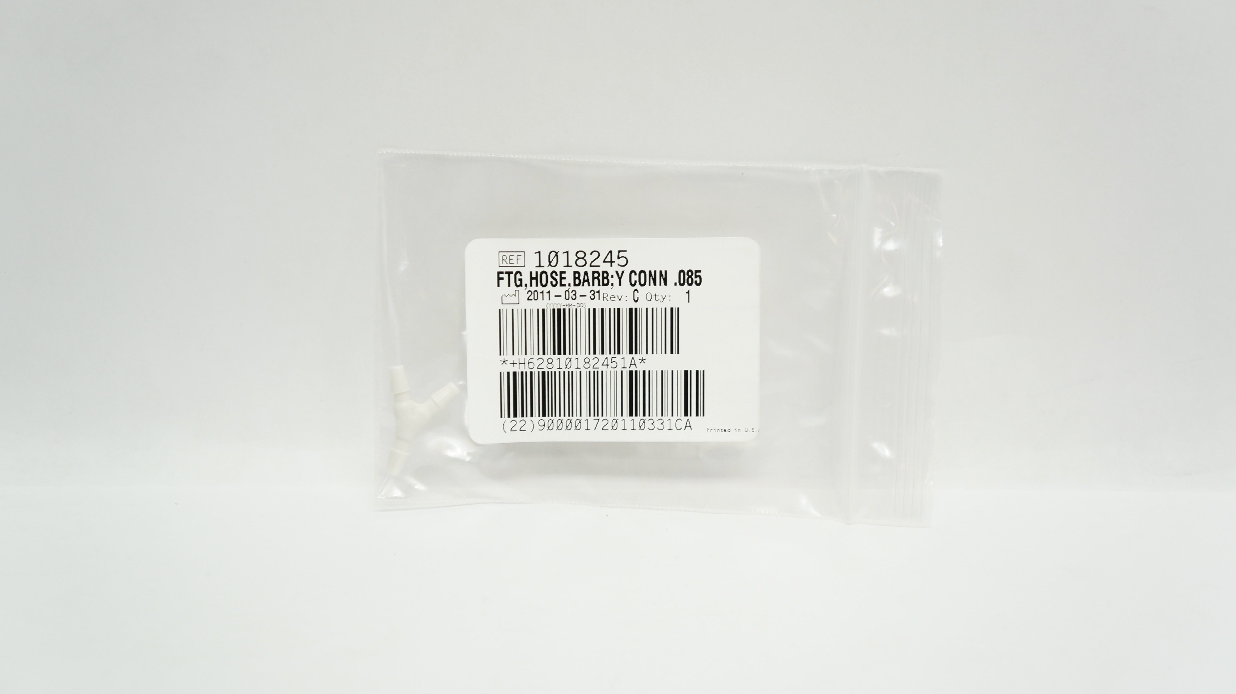 Beckman Coulter 1018245 FTG, Hose, Barb; Y Conn. 085