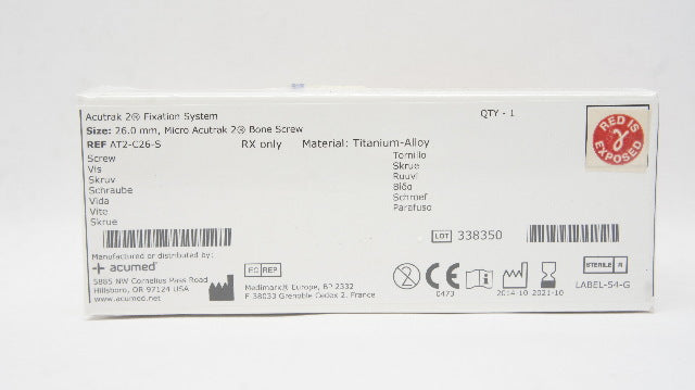 Acumed AT2-C26-S Acutrak2 Fixation System Mini Bone Titanium Screw 26.0mm (x)