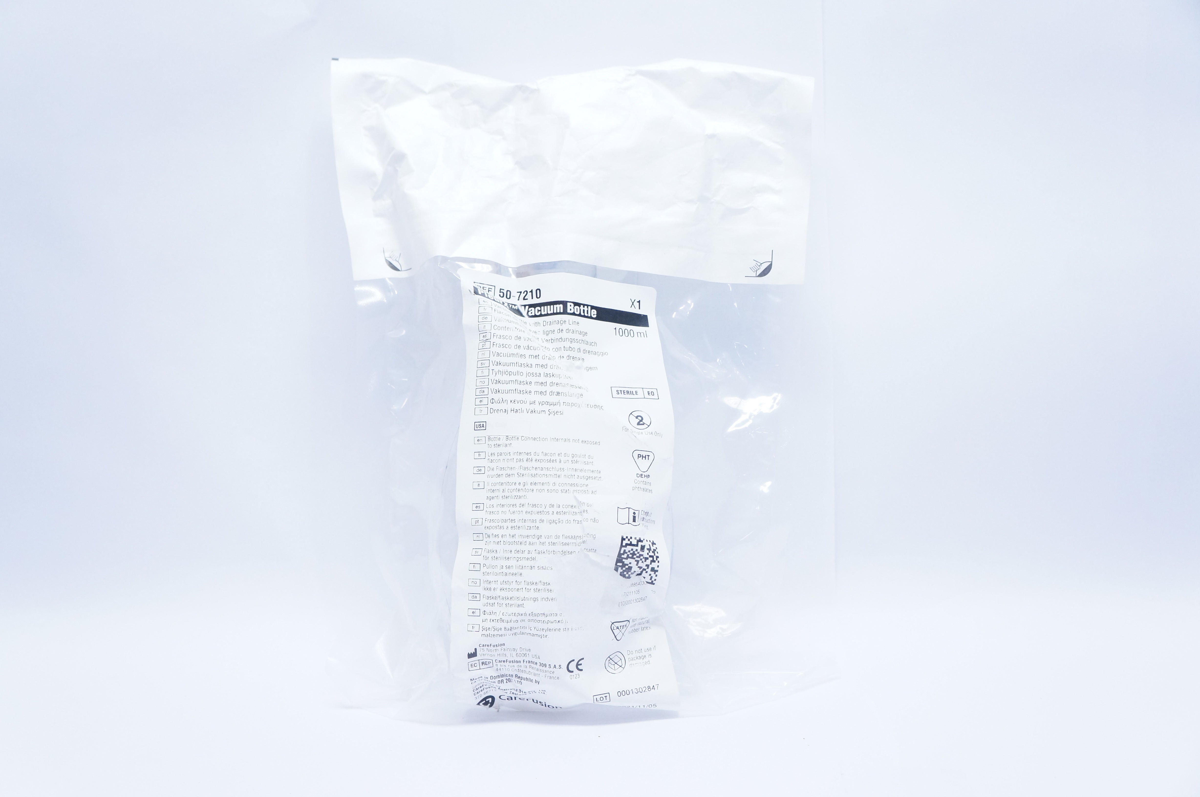 CareFusion 50-7210 PleurX Vacuum Bottle 1000ml