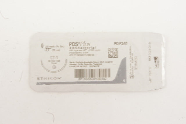 Ethicon PDP340 0 PDS Plus Antibacterial Stre CT-1, 36mm 1/2c Taper,  27inch (x)