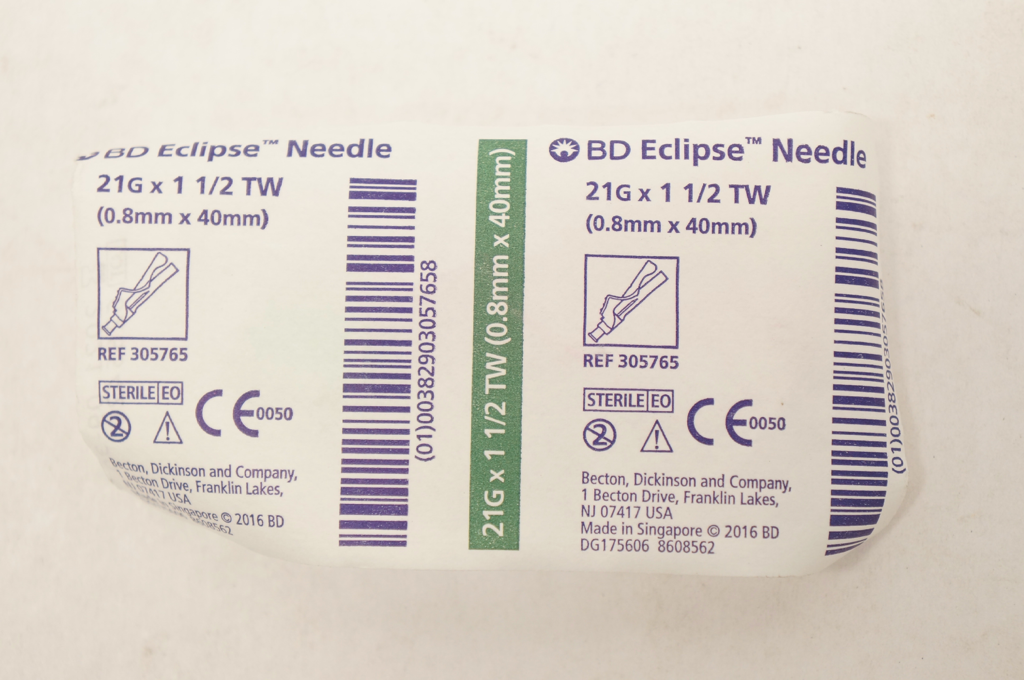 BD 305765 Eclipse Ndle 21G - 1-1/2 TW (x)