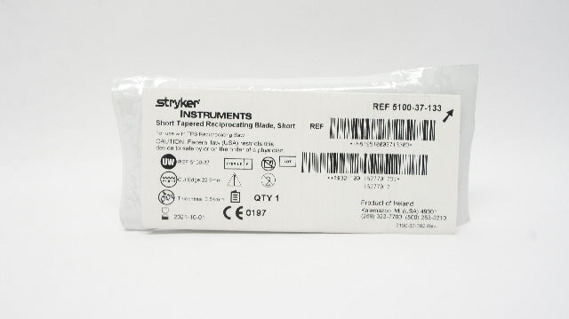 Stryker 5100-37-133 Tapered Reciprocating Blade, Short 22.5mm x 0.64mm (x)