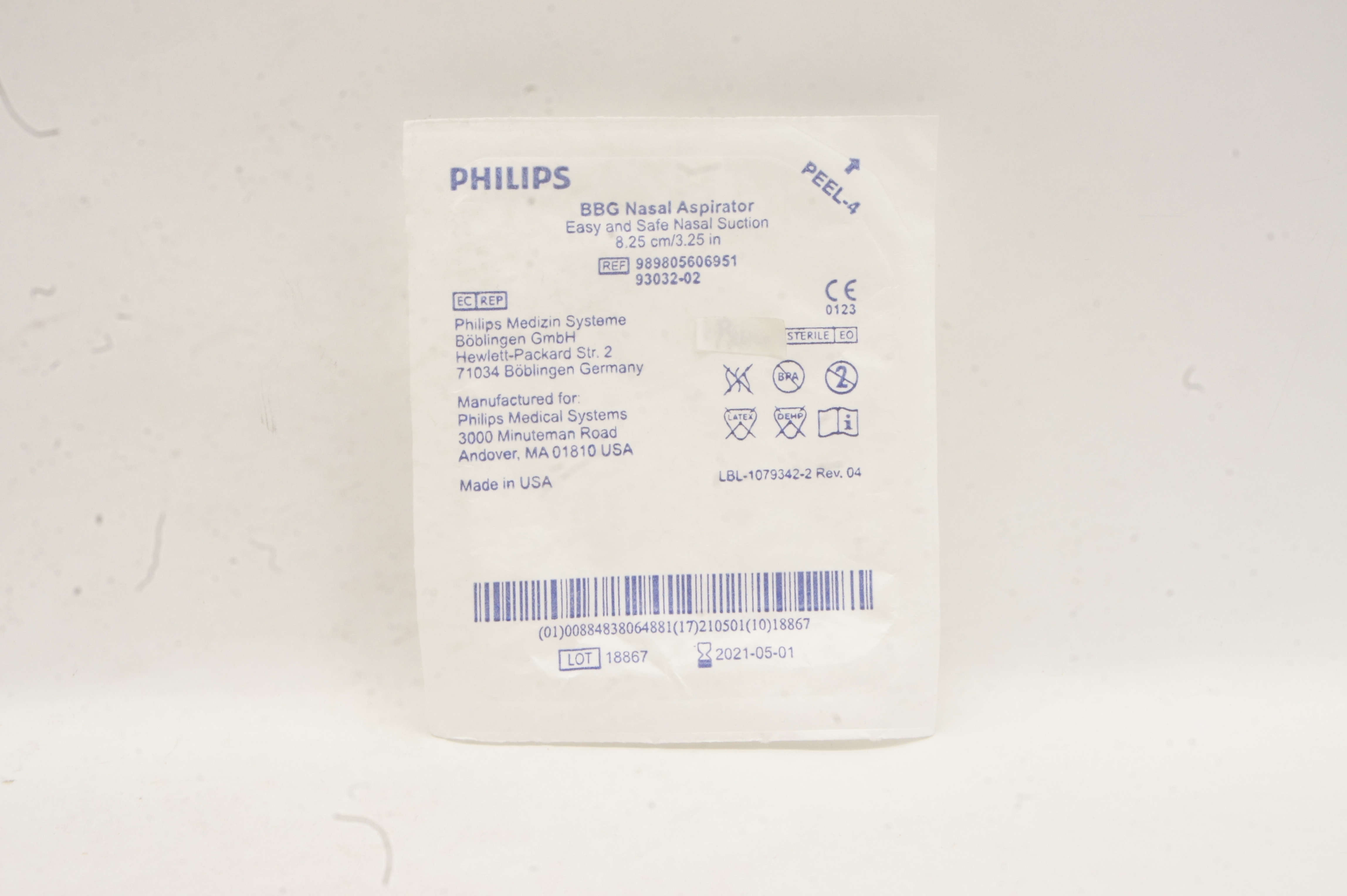 Philips 989805606951 BBG Nasal Aspirator Easy and Safe Nasal Suction 3.25inch(x)