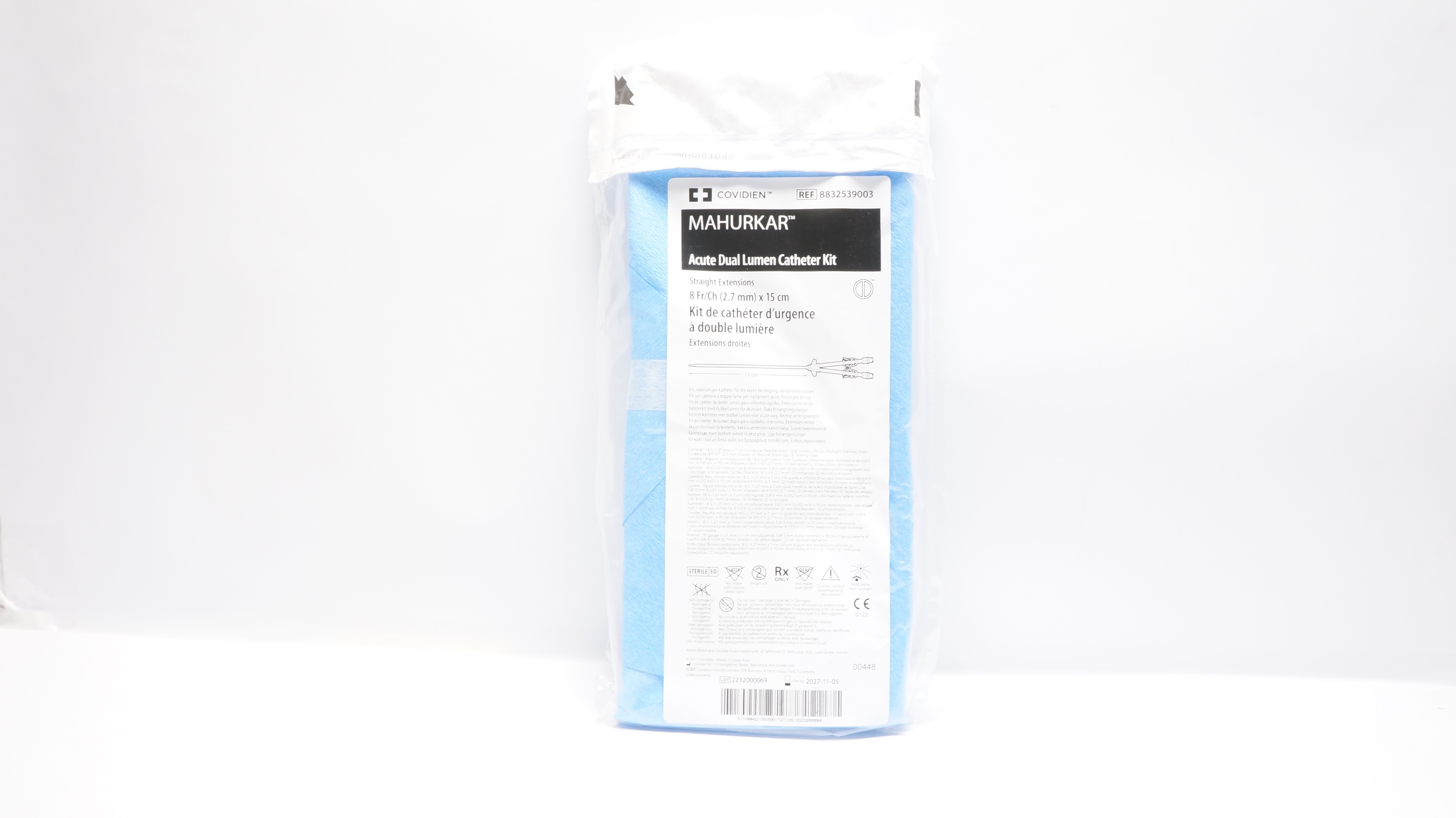 Covidien 8832539003 Mahurkar Acute Dual Lumen Cath. Kit Straight 8Fr/CH x 15cm