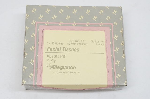 Allegiance 10310-025 Facial Tissues Absorbent, Size 5.0in. x 7.5inch - Box of 40