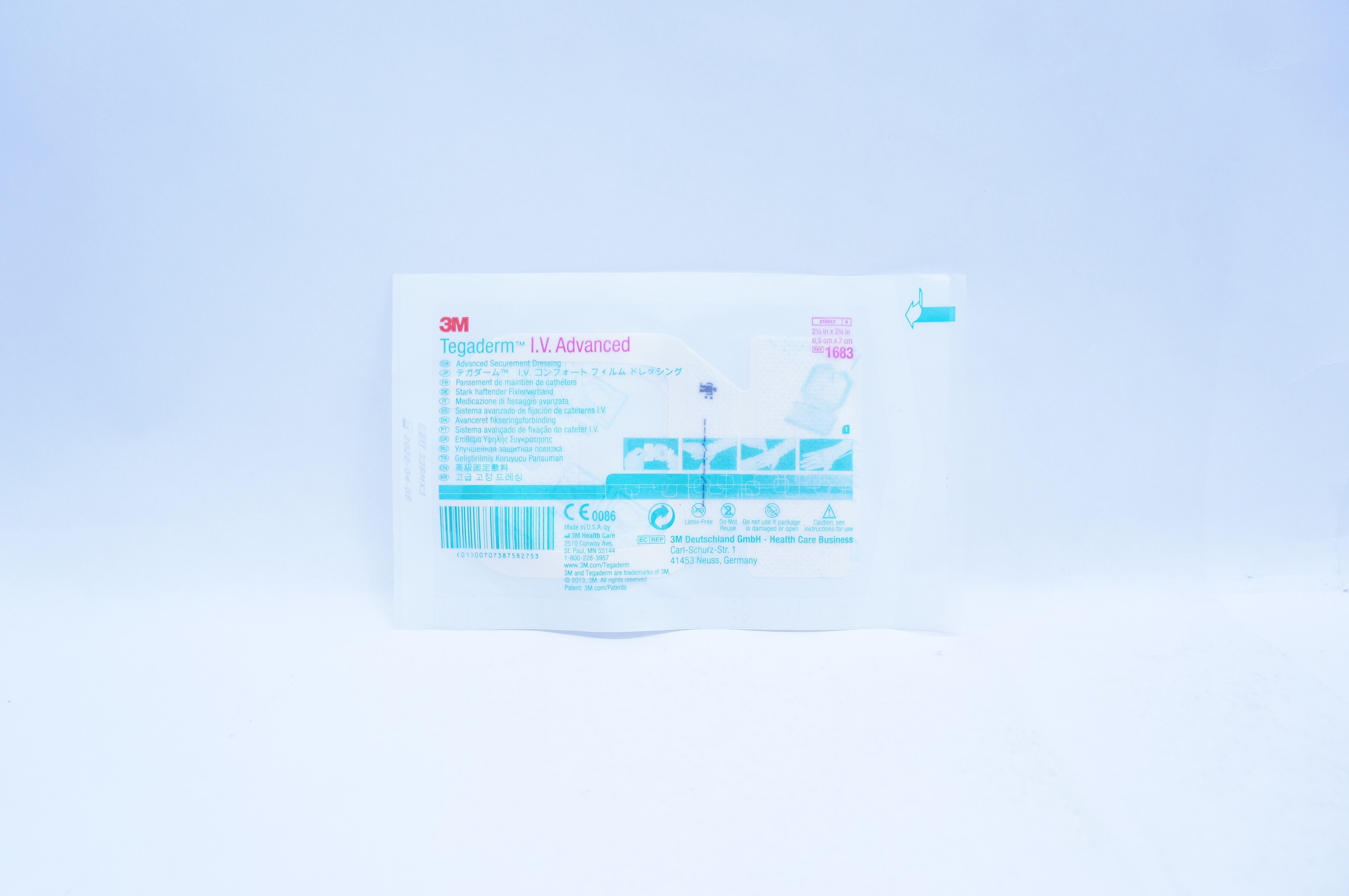 3M 1683 Tegaderm I.V. Advanced Securement Dressing 2-1/2inch x 2-3/4inch (x)