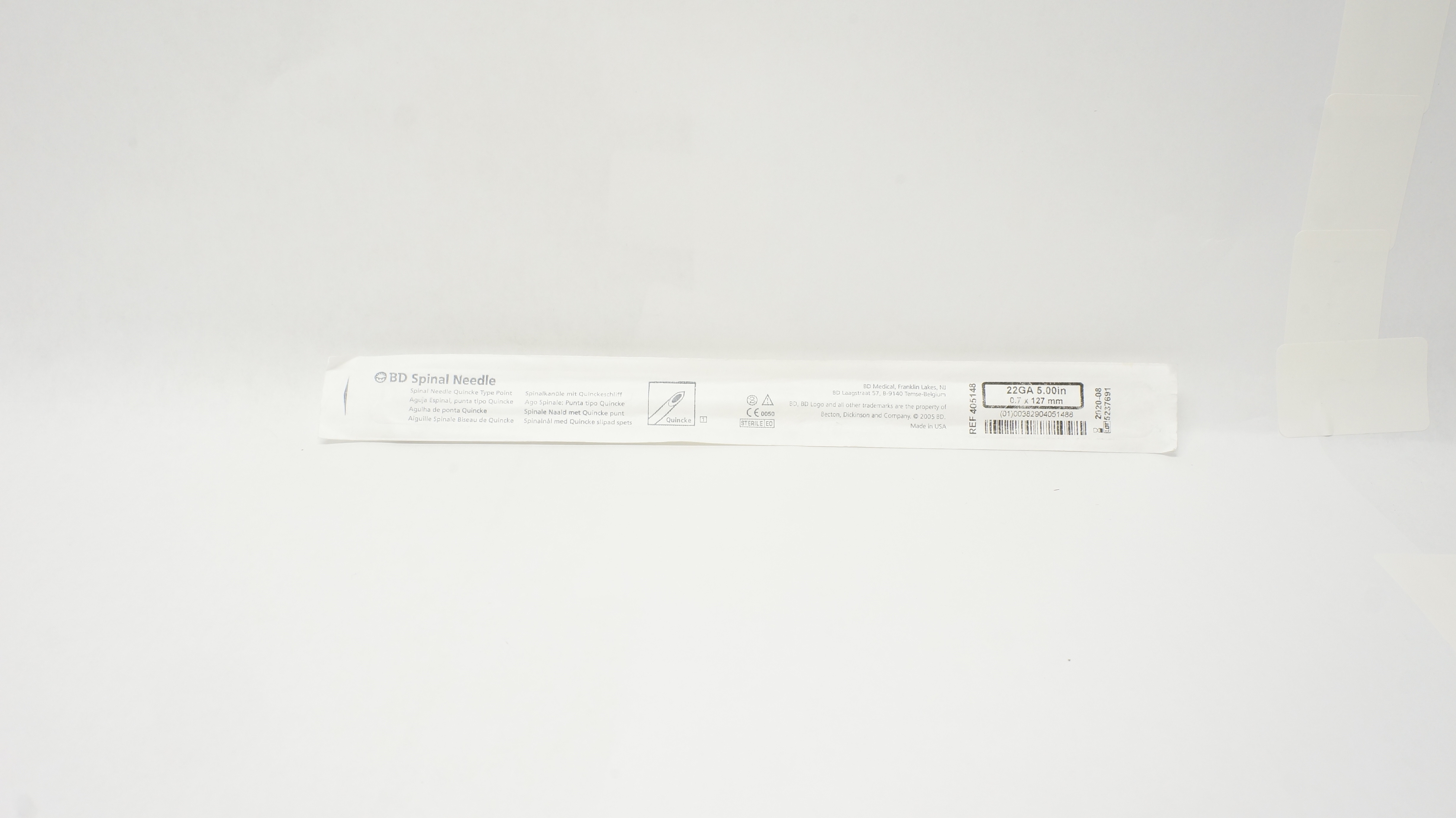 BD 405148 Spinal Ndle Quincke Type Point 22GA x 5.00inch (x)