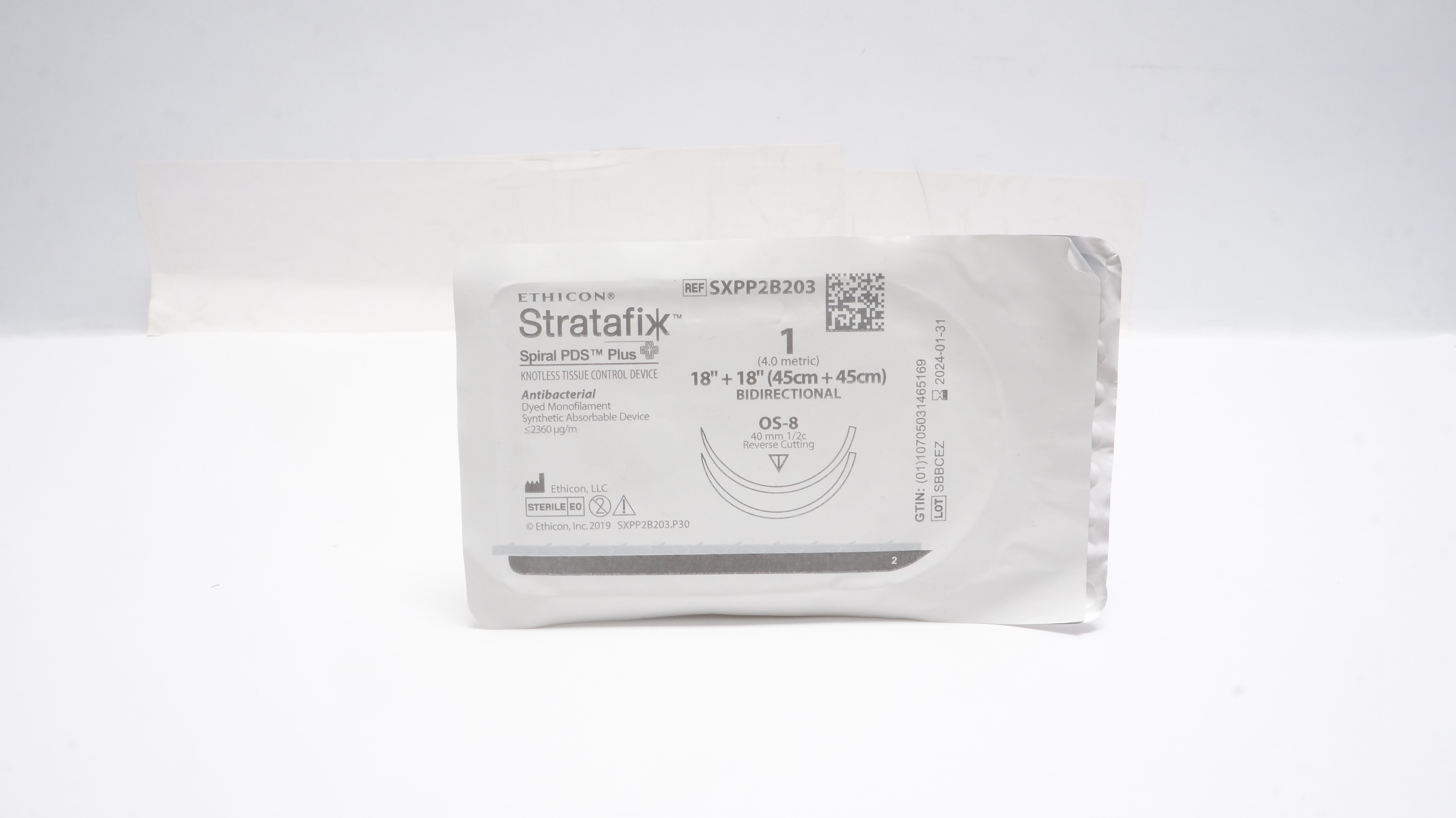 Ethicon SXPP2B203 1 Stratafix OS-8 40mm 1/2c Reverse Cutting 18 x 18inch (x)