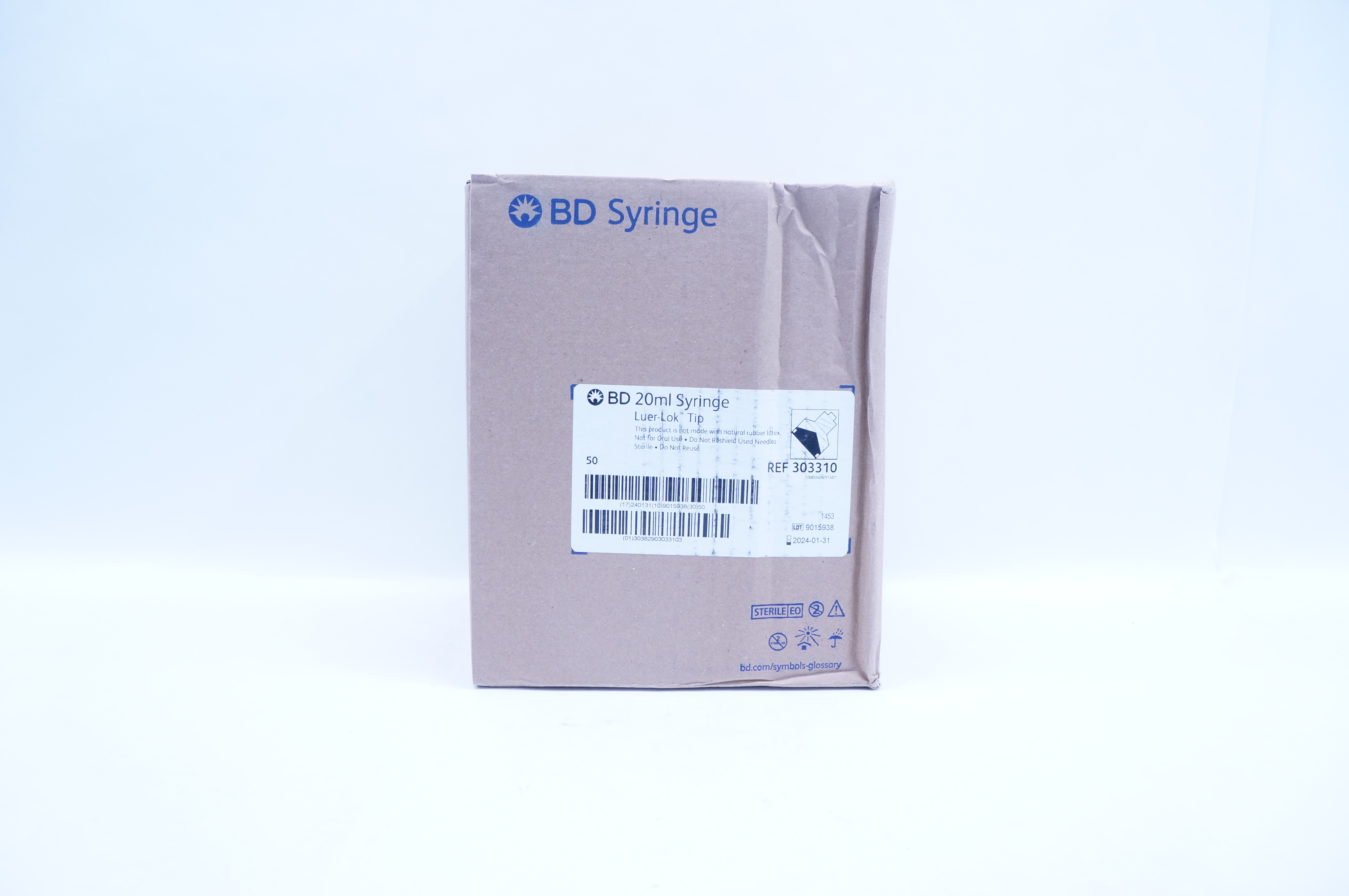 BD 303310 20ml Syringe Luer-Lok Tip - Box of 50