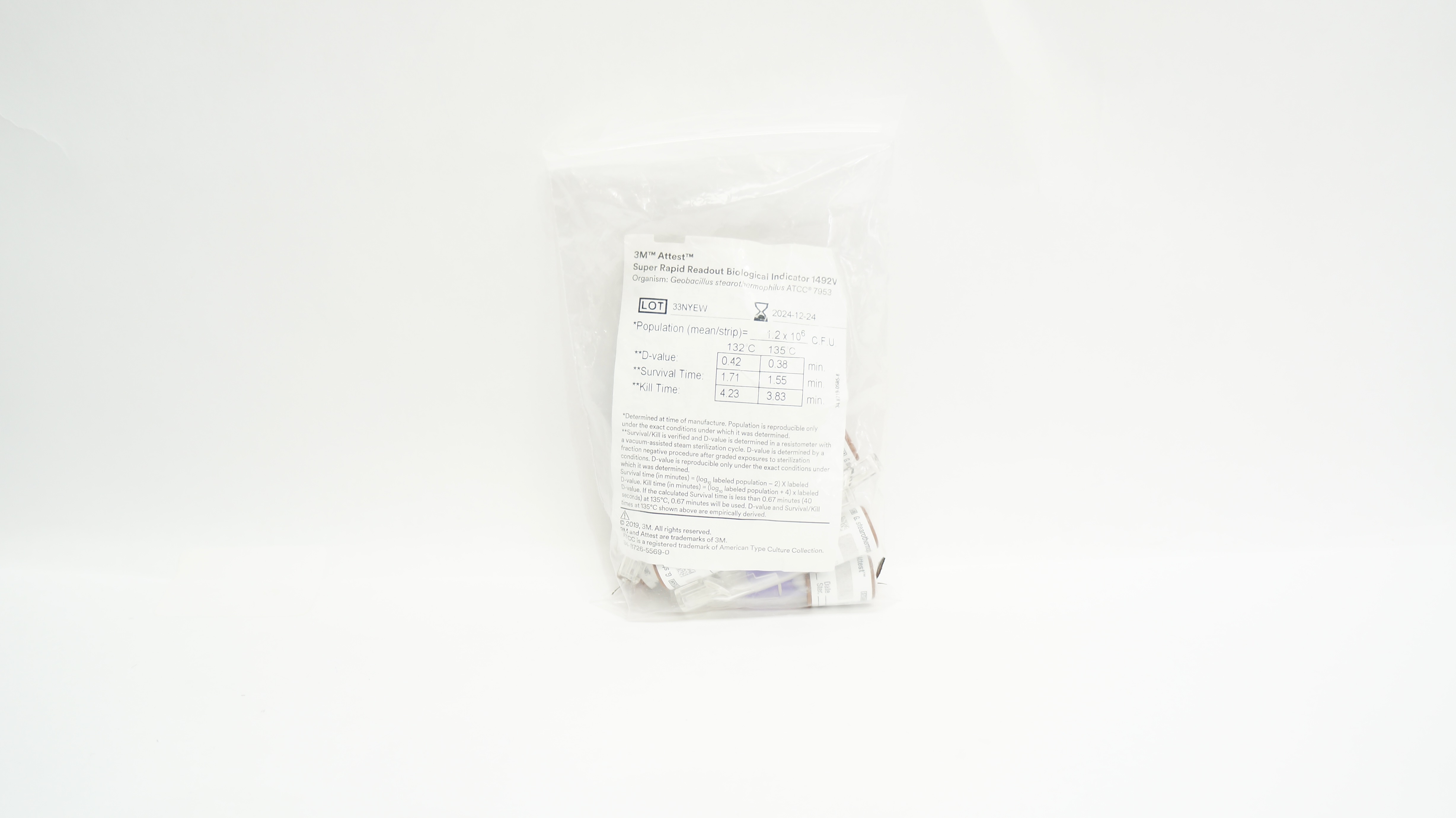 3M 1492V Attest Super Rapid Readout Biological Indicator - Pack of 4