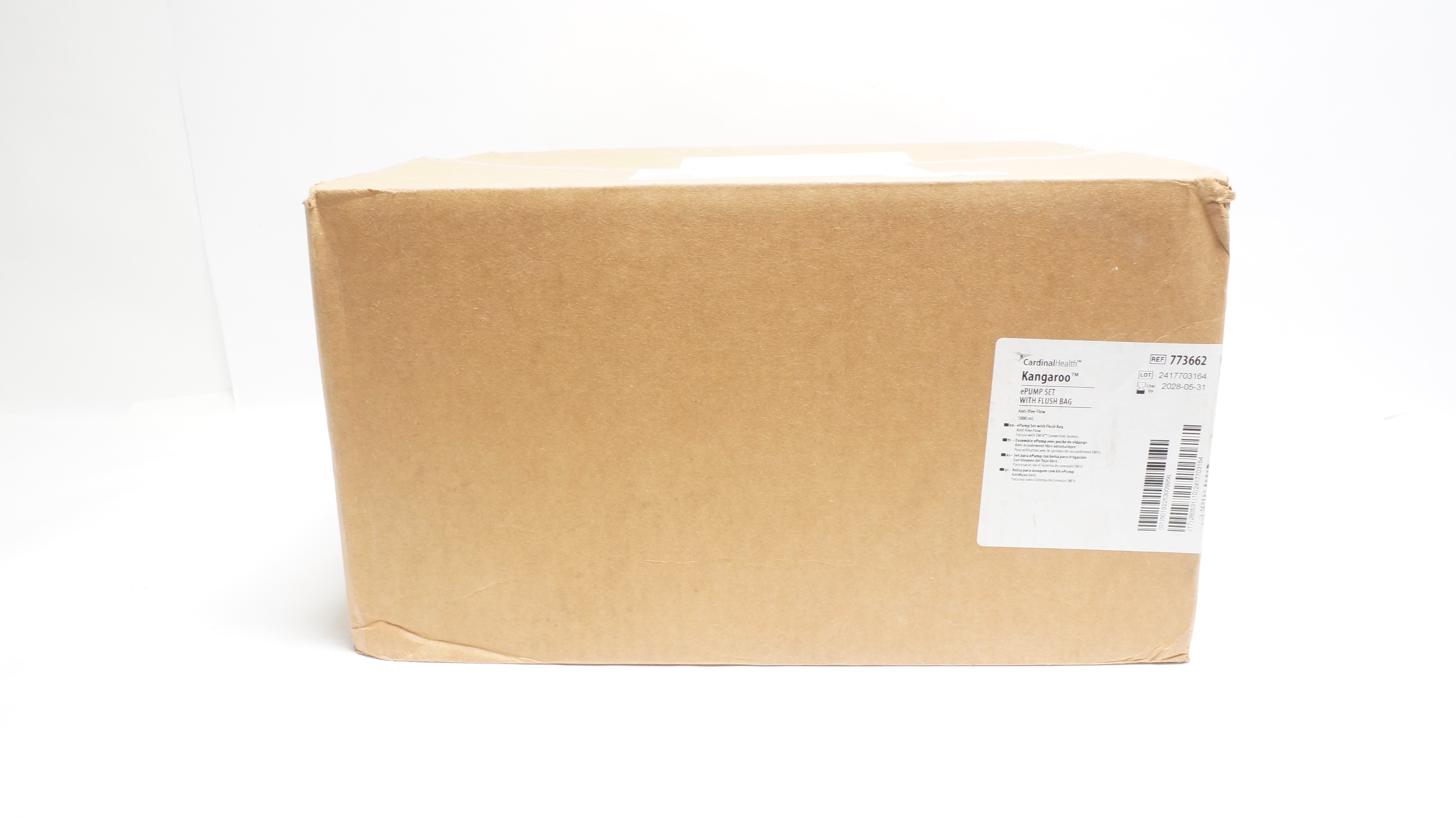 Covidien 773662 Kangaroo Epump Set w/Flush Bag Anti-Free Flow 1000ml - Box of 30