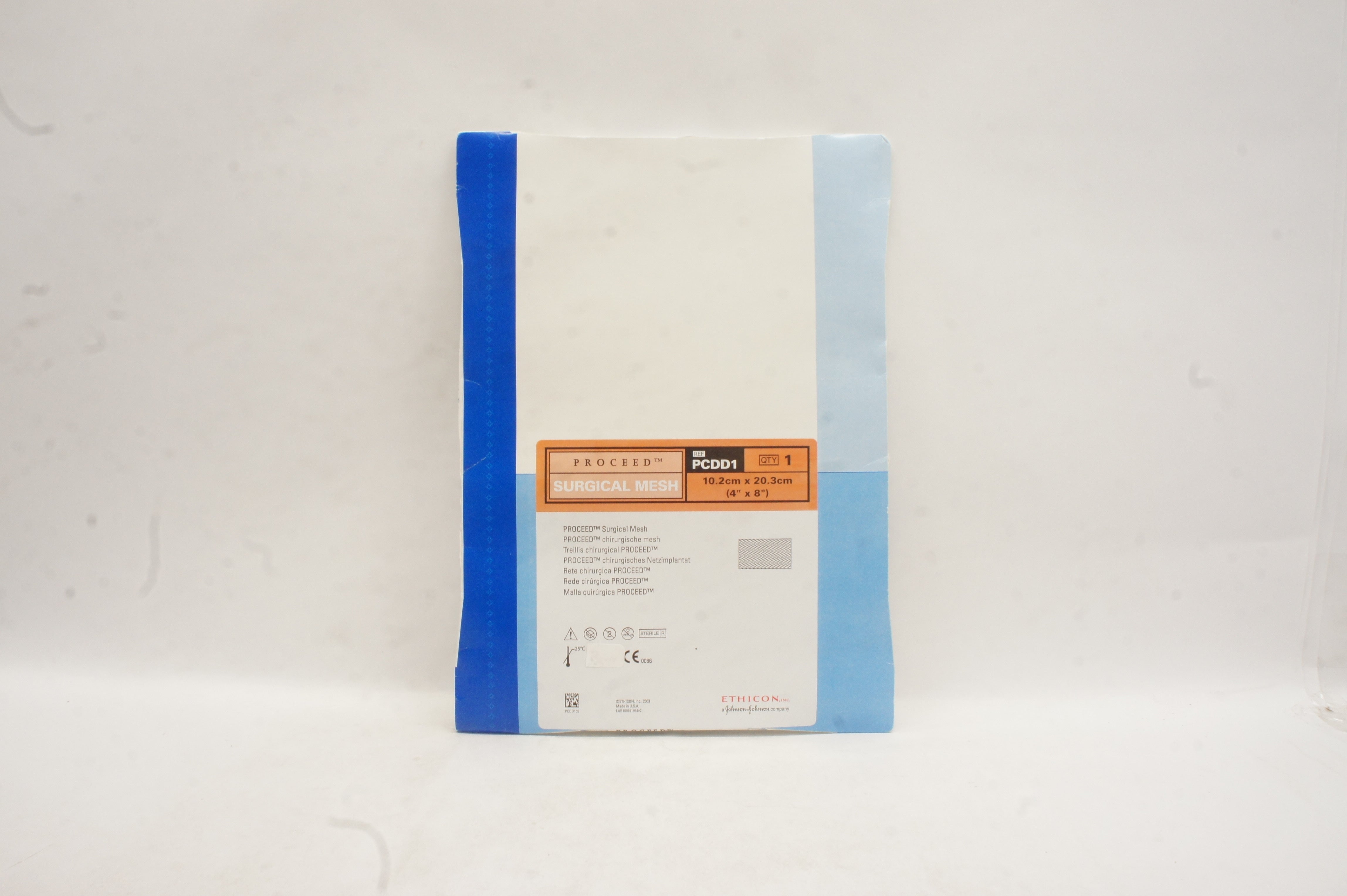 Ethicon PCDD1 Surgical Mesh 4inch x 8inch