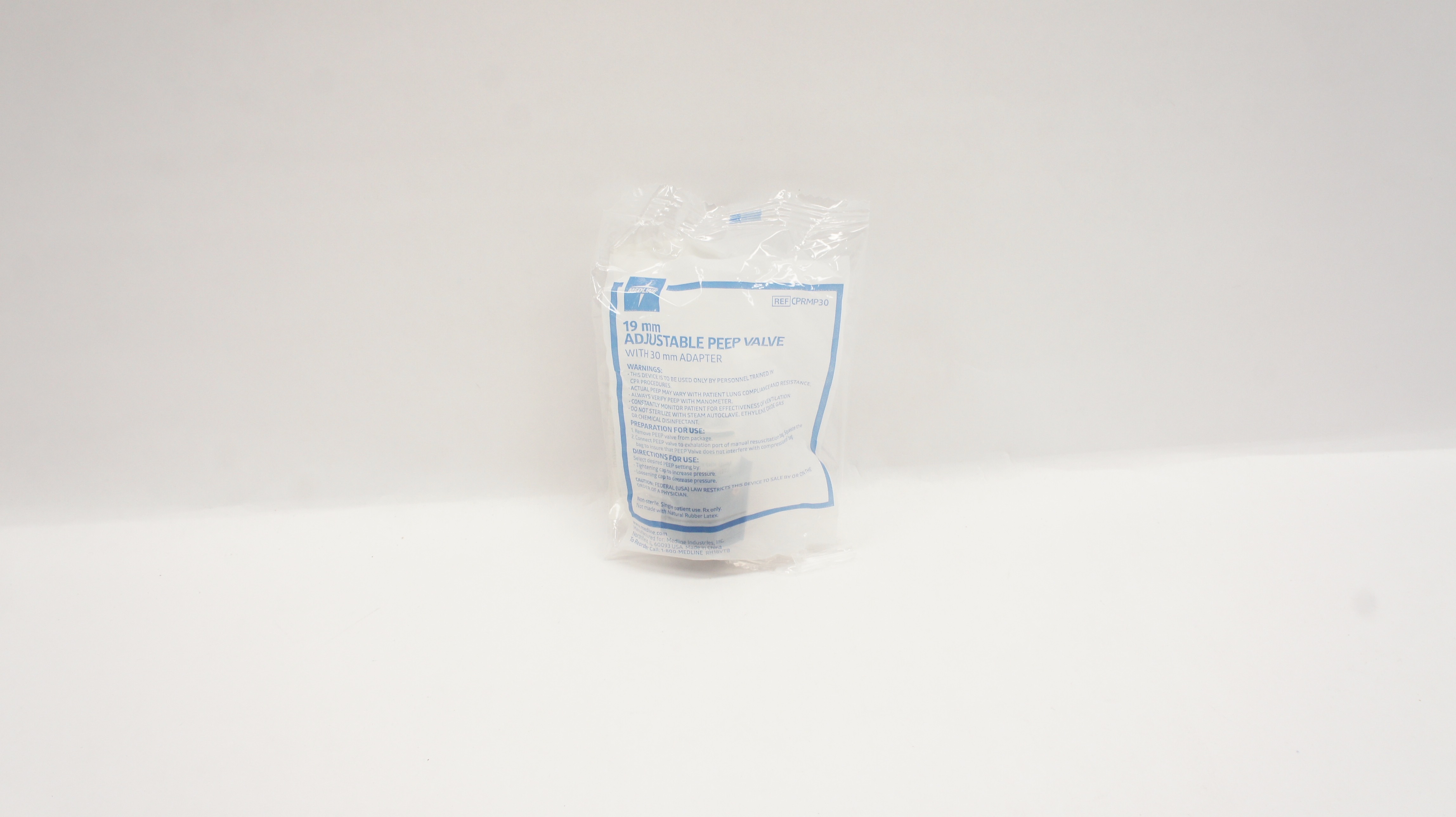 Medline CPRMP30 19mm Adjustable Peep Valve with 30mm Adapter