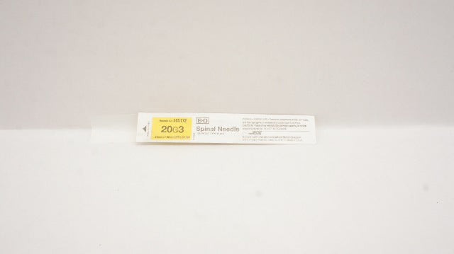 BD 405172 Spinal Ndle Quincke Type Point 20Ga x 3.00inch