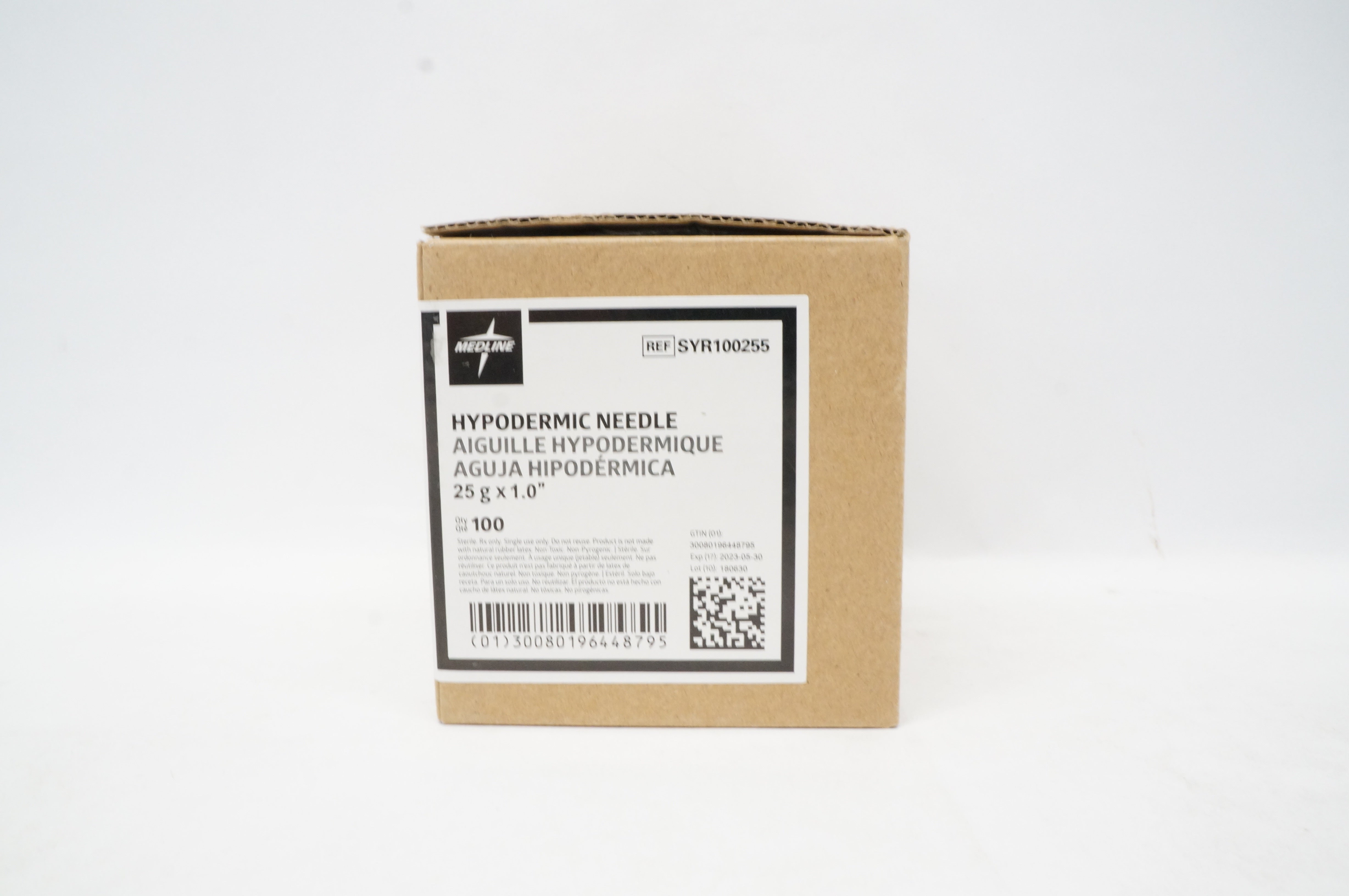 Medline SYR100255 Hypodermic Ndle 25g x 1.0 inch - Box of 100