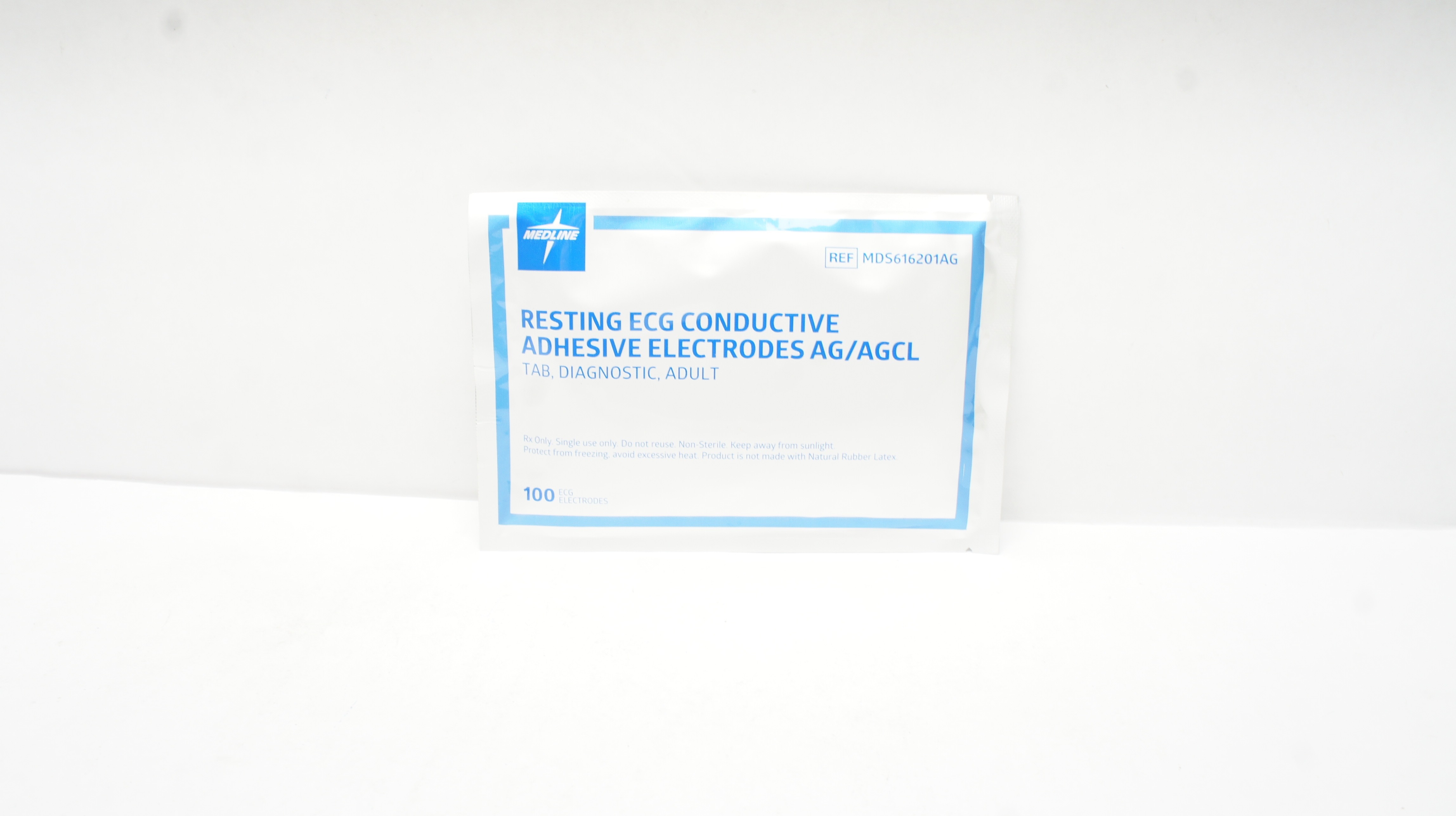 Medline MDS616201AG Resting ECG Electrode, Tab, Diagnostic,  Adult - Pack of 100