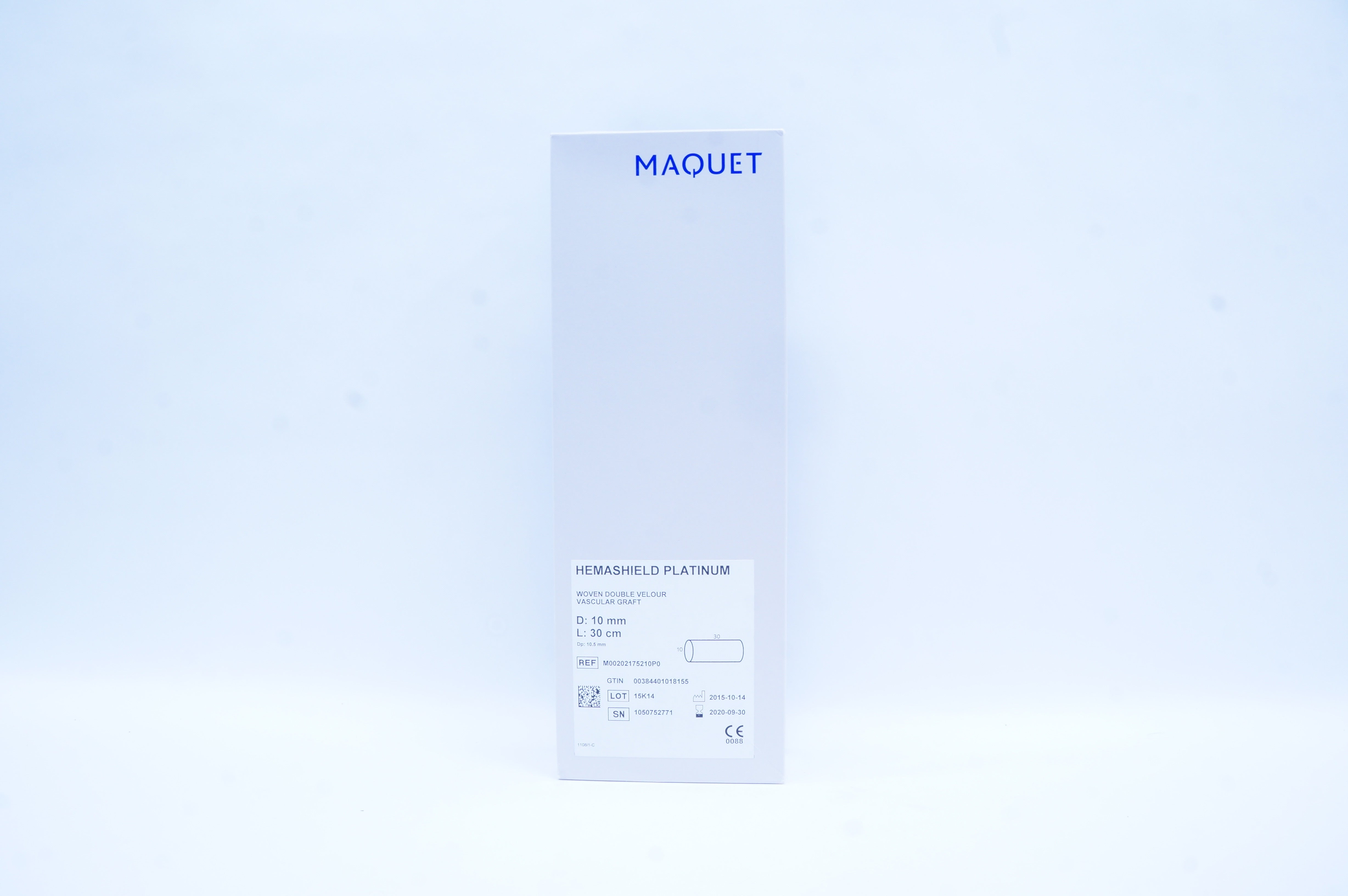 Maquet M00202175210P0 Hemashield Platinum Woven Vascular Graft 10mm x 30cm (x)