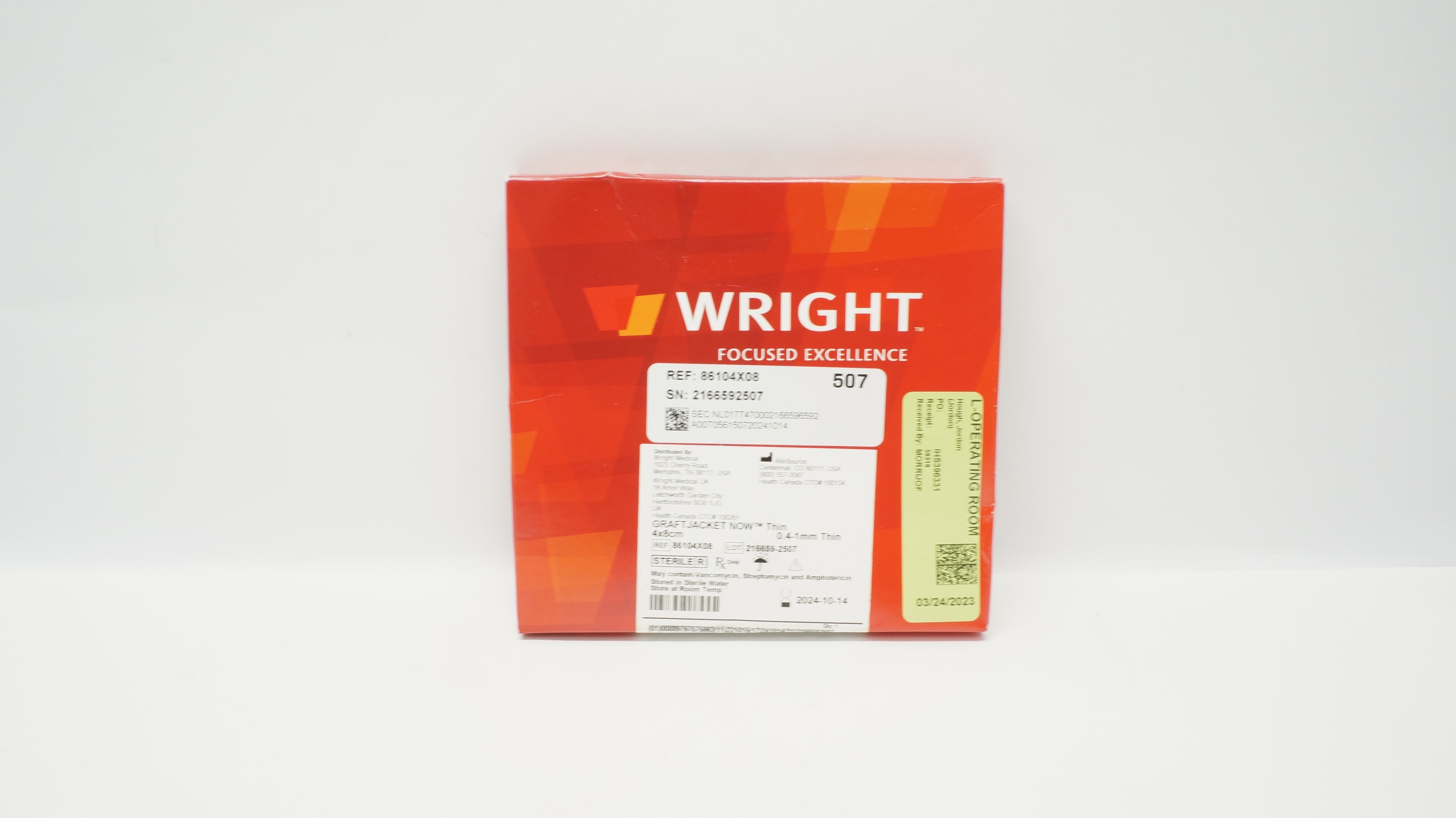 AlloSource 86104X08 Wright Graft Jacket Now Thin 4x8cm, 0.4-1mm Thin (x)