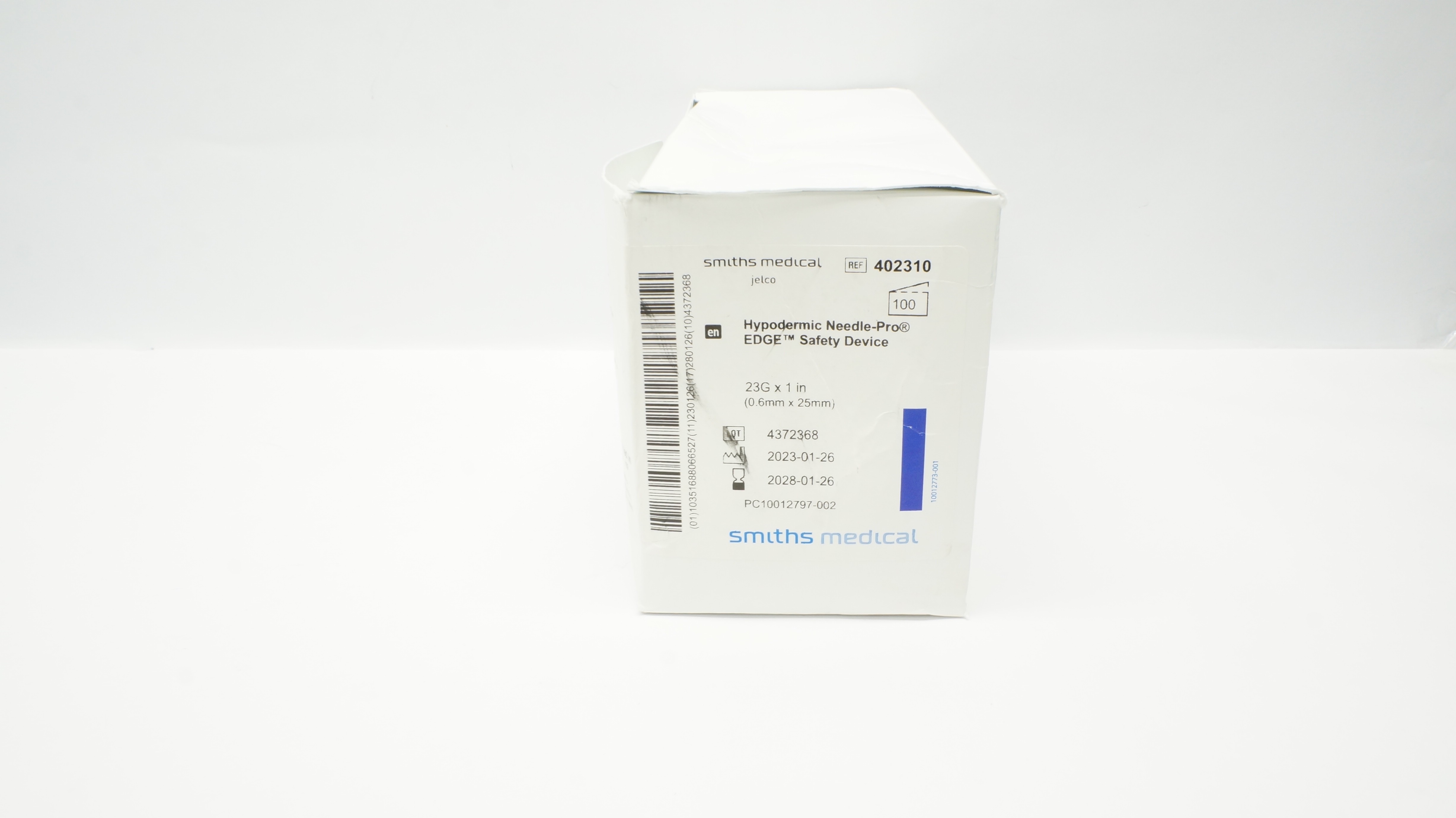 Smiths Medical 402310 Jelco Hypodermic Safety Device 23G x 1inch - Box of 50