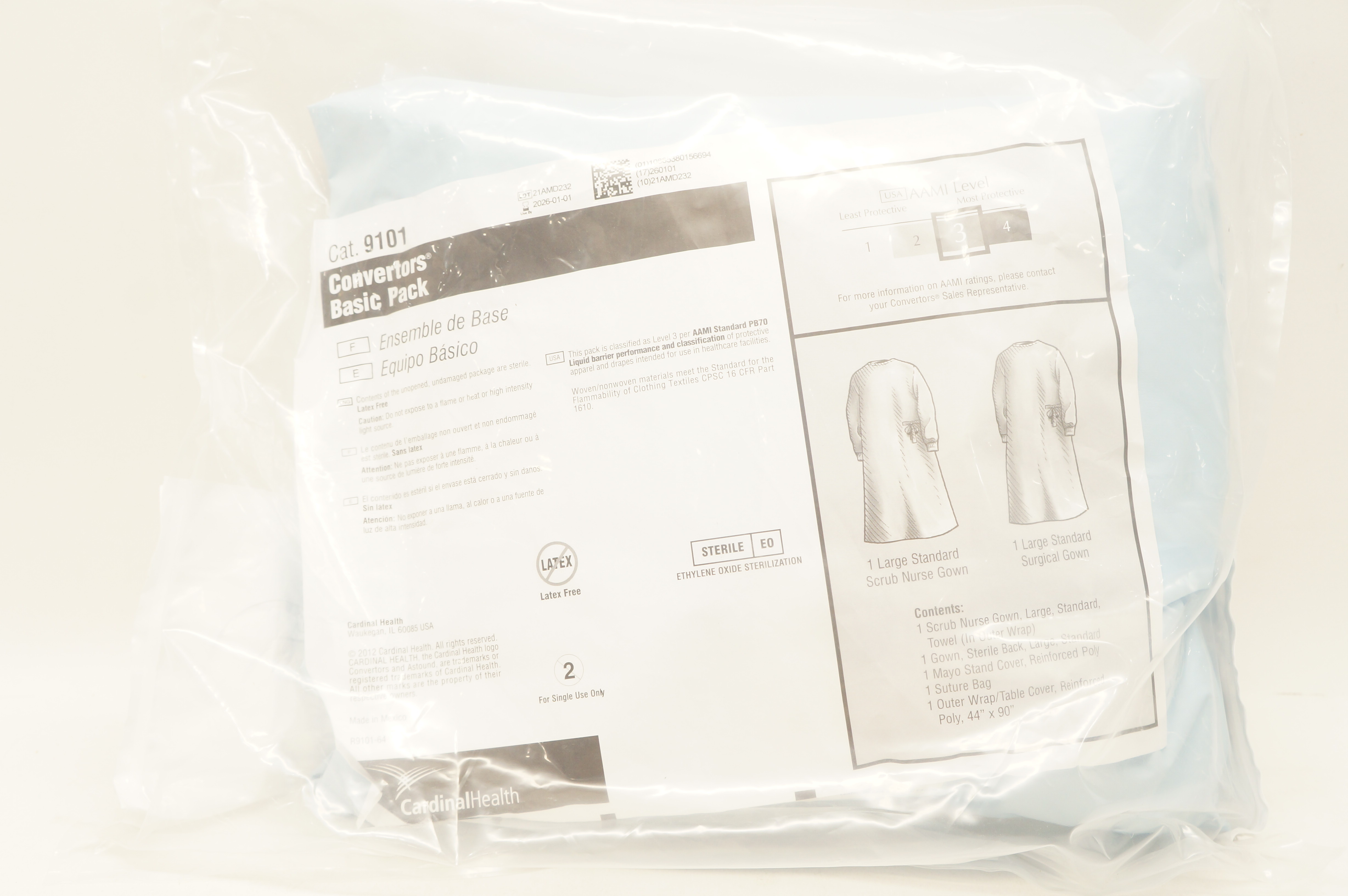 Cardinal Health 9101 Convertors Basic Pack AAMI Level 3