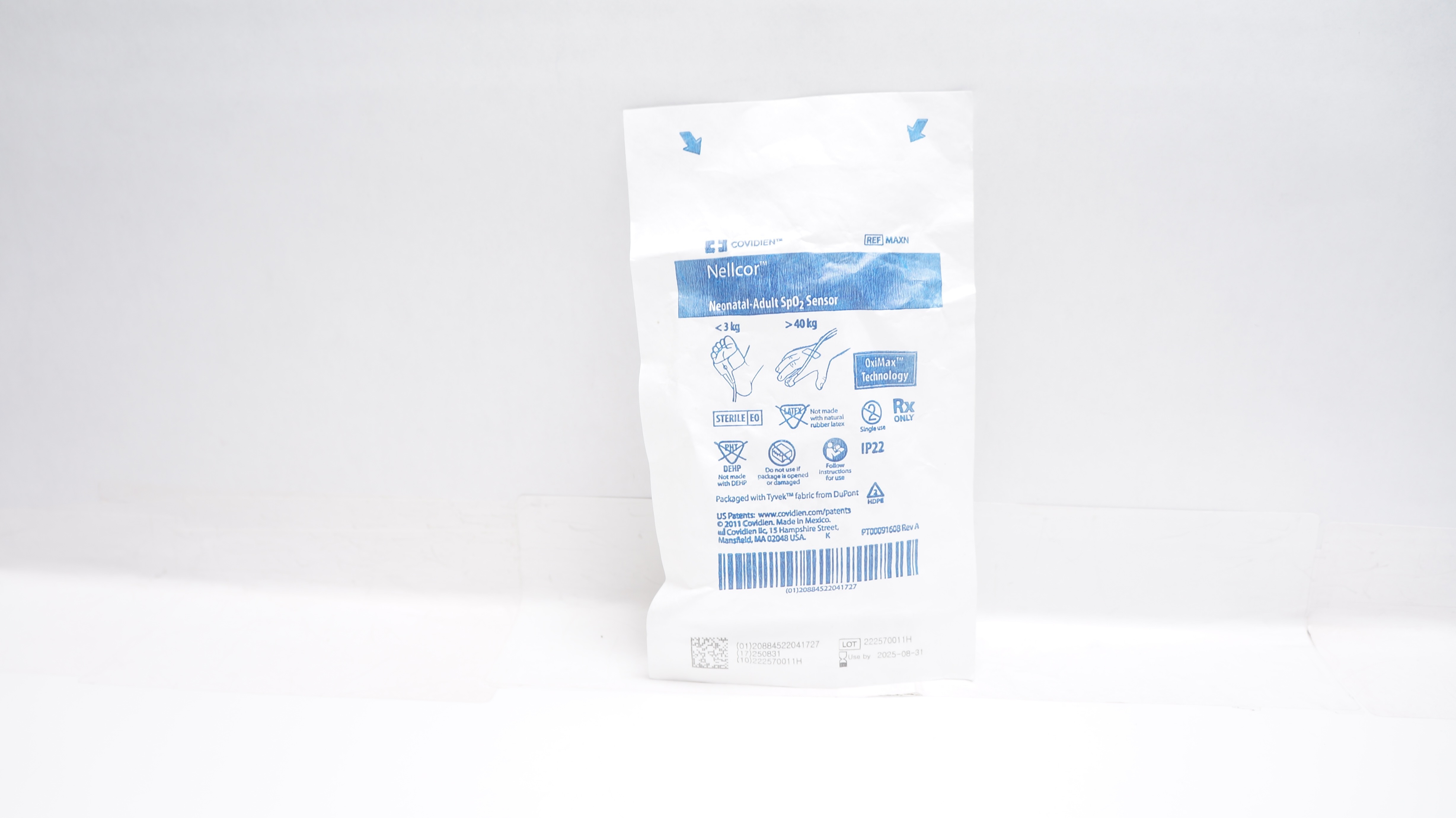 Covidien MAXN Nellcor Neonatal-Adult SpO₂ Sensor OxiMax Technology <3kg >40kg